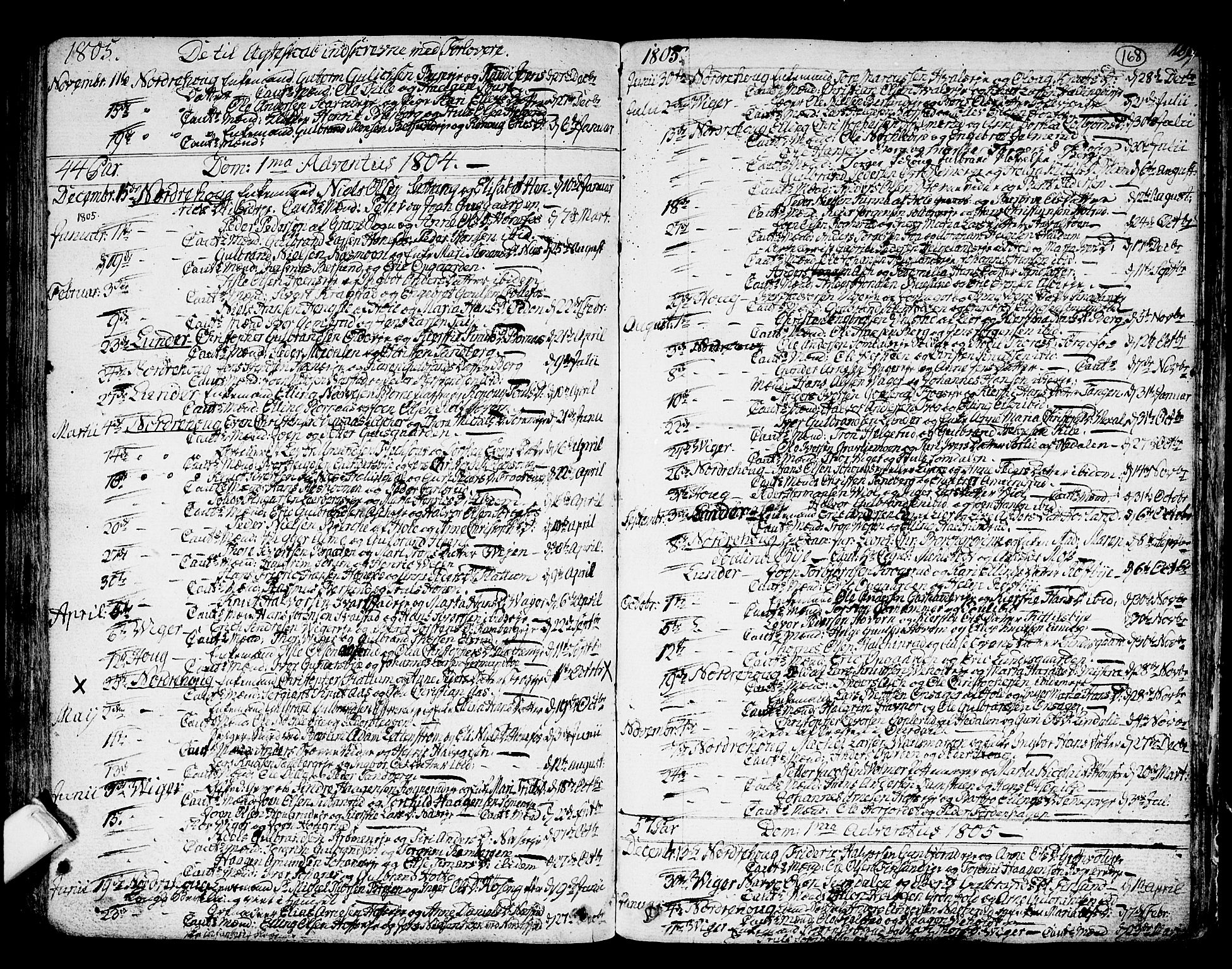 Norderhov kirkebøker, AV/SAKO-A-237/F/Fa/L0006: Ministerialbok nr. 6, 1789-1811, s. 168