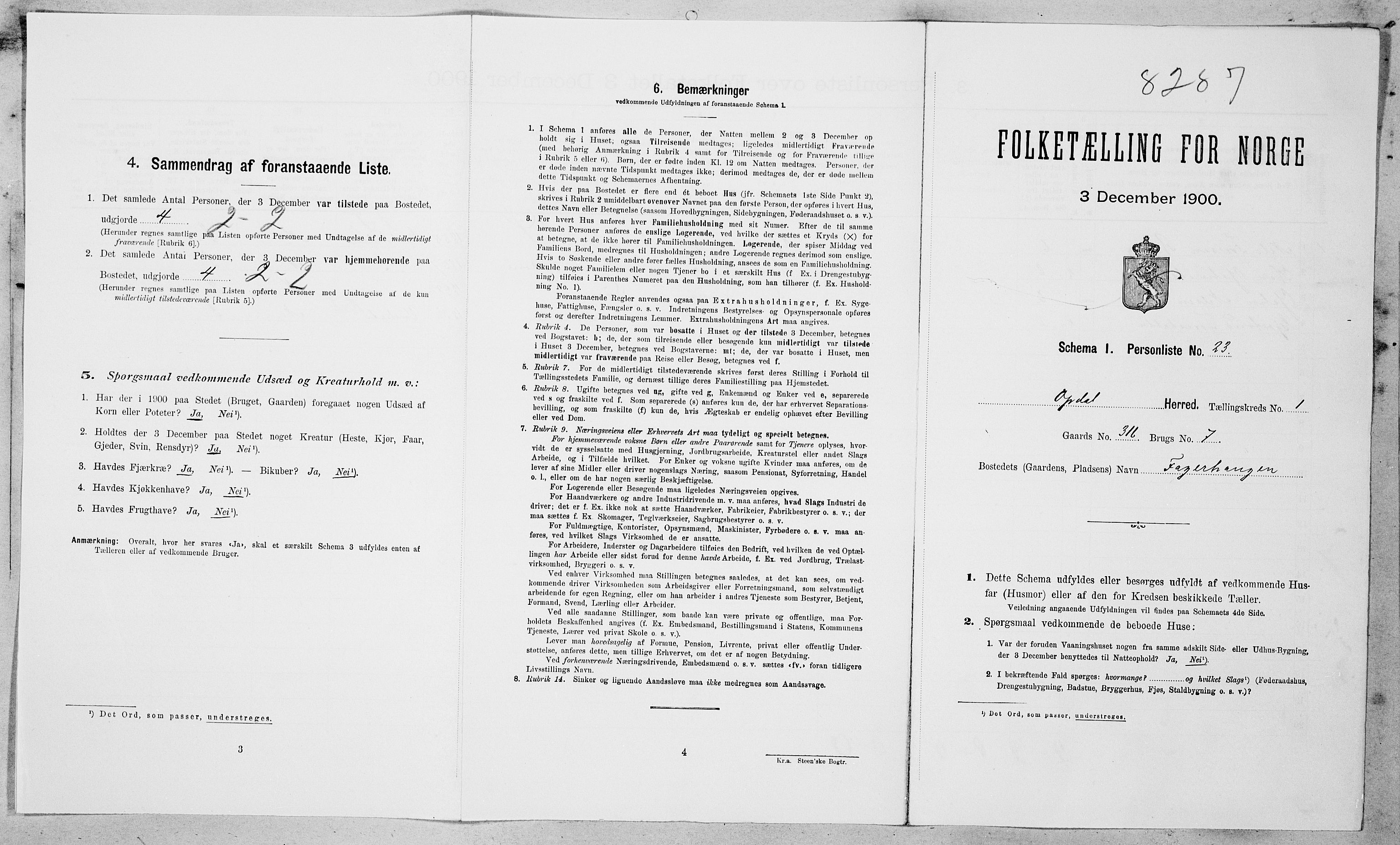 SAT, Folketelling 1900 for 1634 Oppdal herred, 1900, s. 146