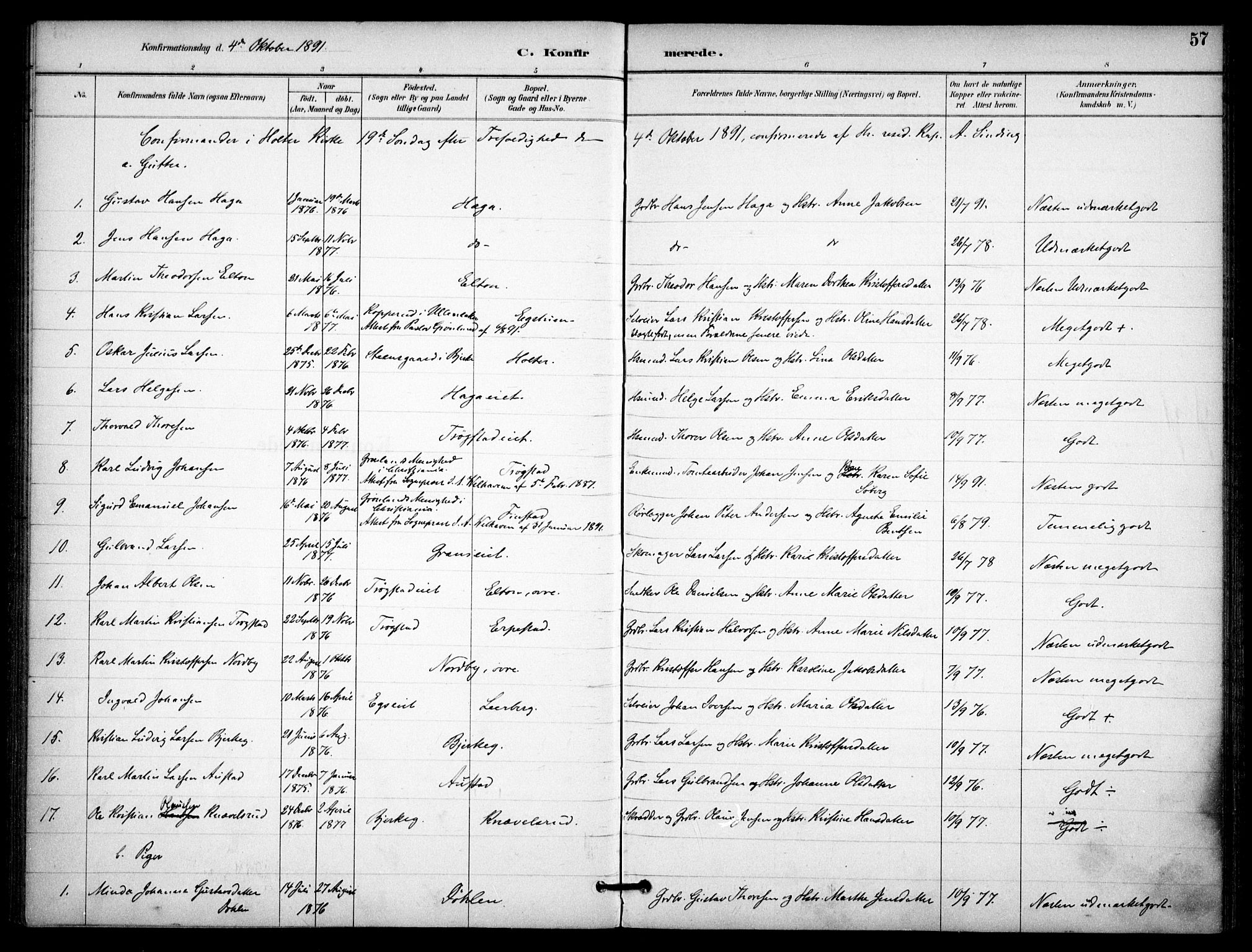Nannestad prestekontor Kirkebøker, AV/SAO-A-10414a/F/Fb/L0002: Ministerialbok nr. II 2, 1891-1909, s. 57