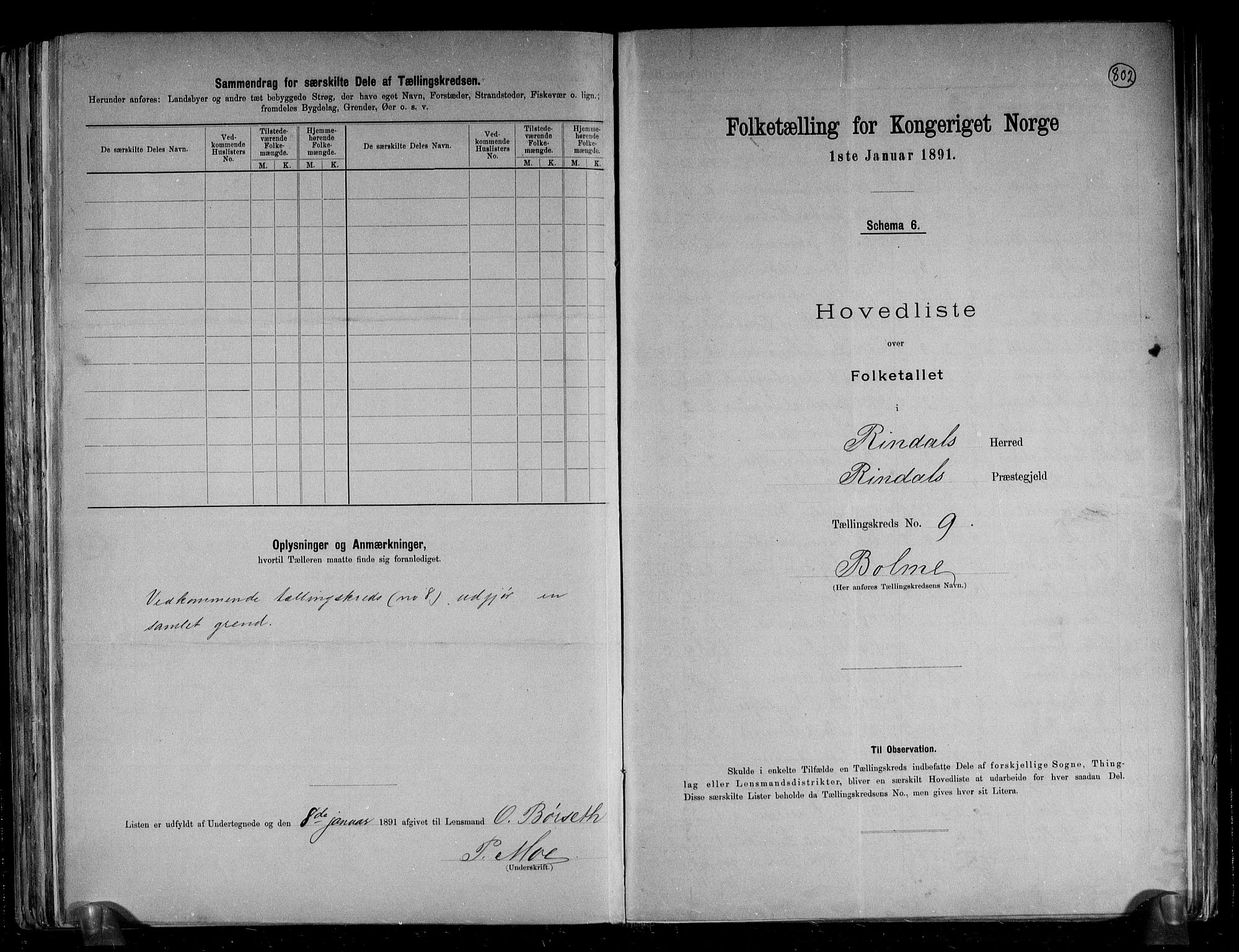 RA, Folketelling 1891 for 1567 Rindal herred, 1891, s. 20