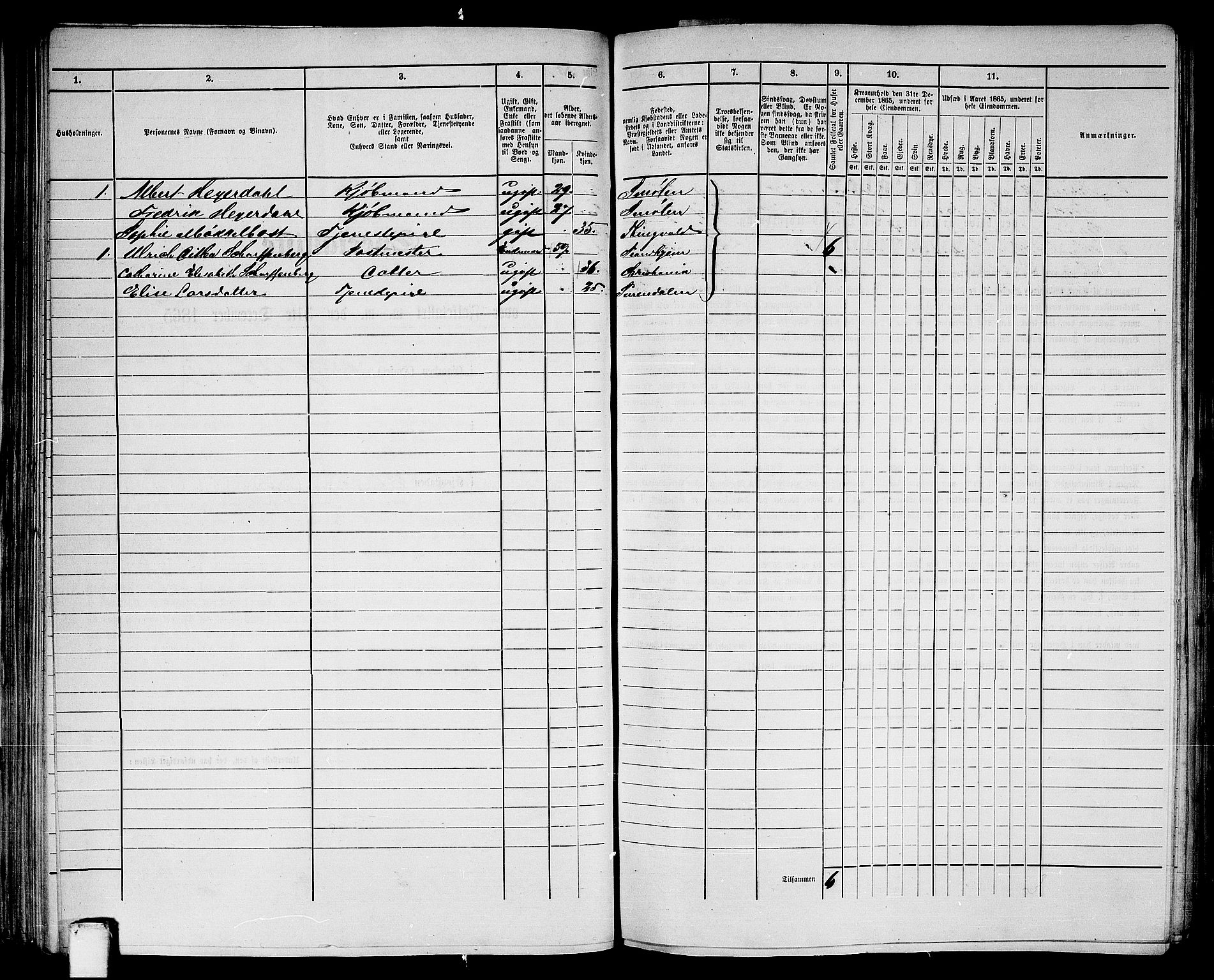 RA, Folketelling 1865 for 1503B Kristiansund prestegjeld, Kristiansund kjøpstad, 1865, s. 93