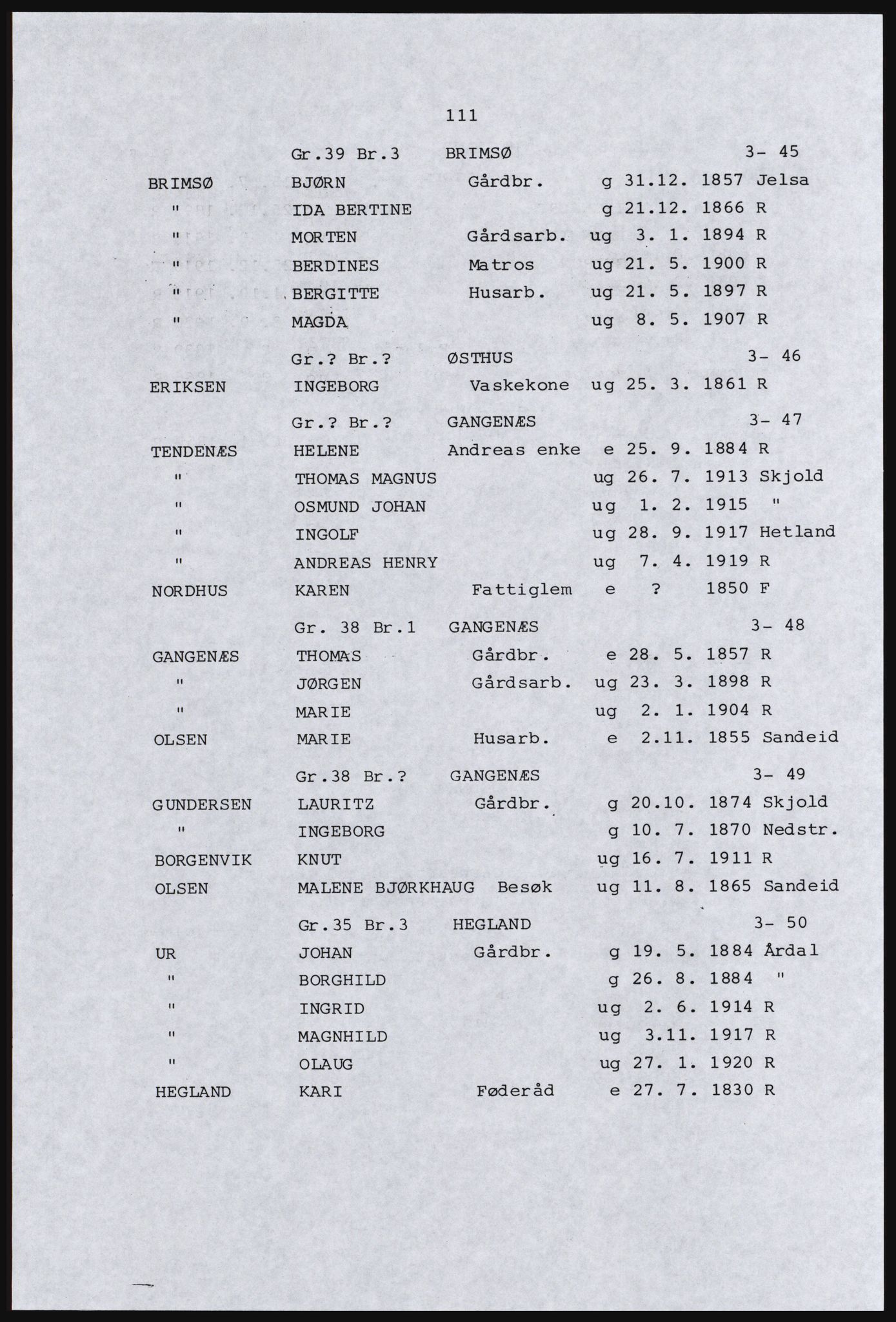 SAST, Avskrift av folketellingen 1920 for Ryfylkeøyene, 1920, s. 129