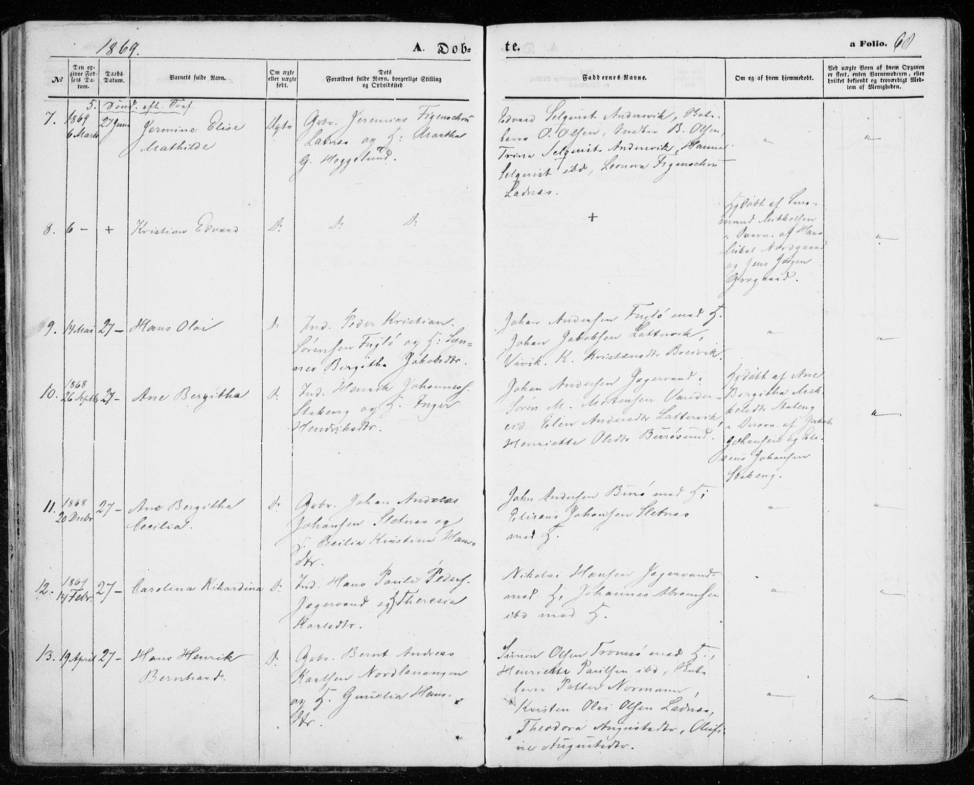 Karlsøy sokneprestembete, AV/SATØ-S-1299/H/Ha/Haa/L0004kirke: Ministerialbok nr. 4, 1861-1871, s. 68