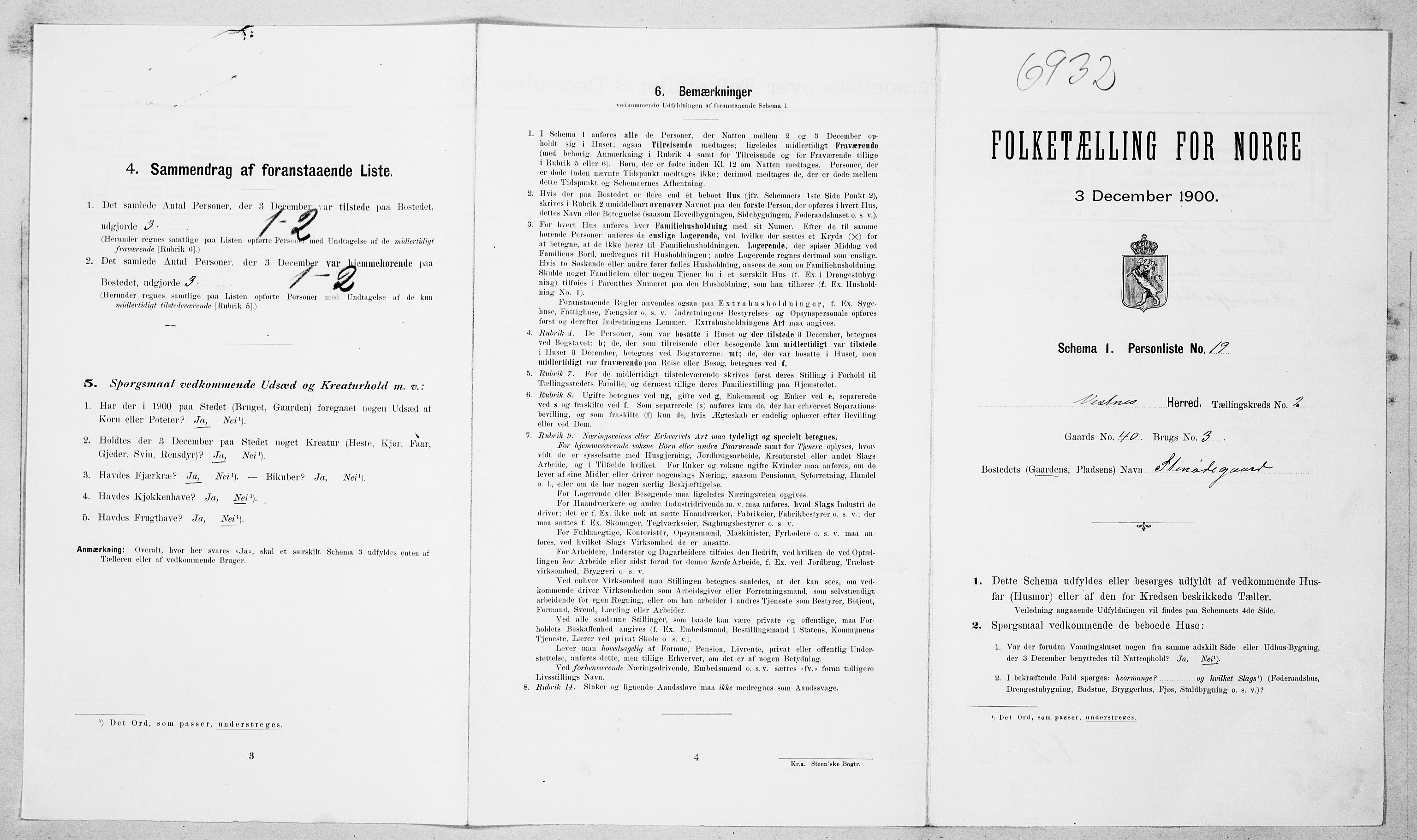 SAT, Folketelling 1900 for 1535 Vestnes herred, 1900, s. 203