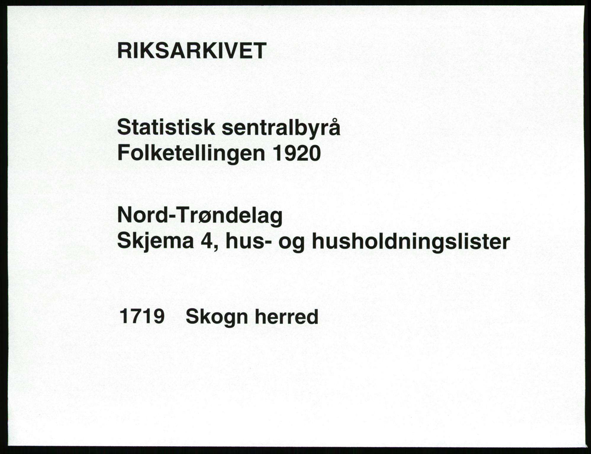 SAT, Folketelling 1920 for 1719 Skogn herred, 1920, s. 33