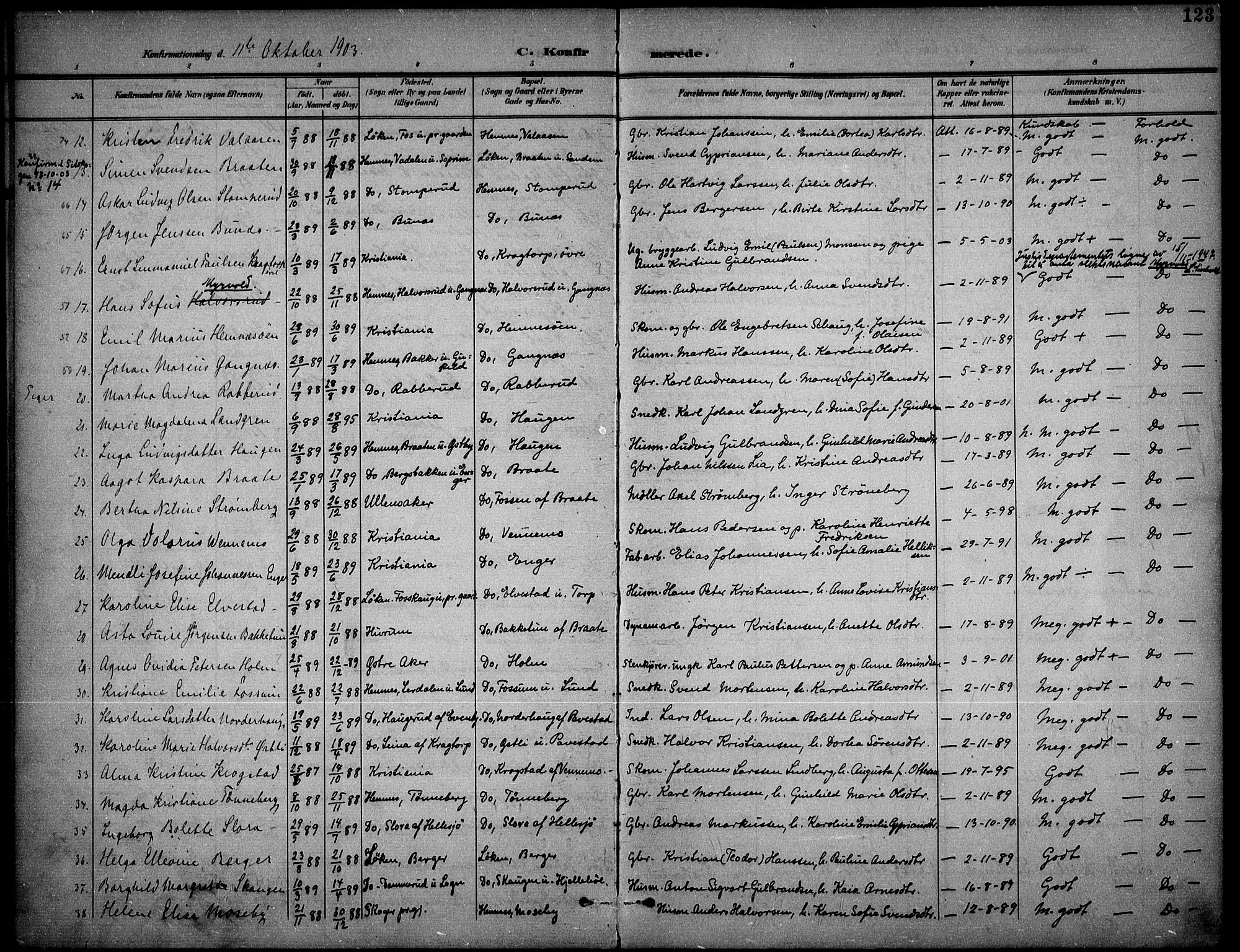 Høland prestekontor Kirkebøker, AV/SAO-A-10346a/F/Fb/L0003: Ministerialbok nr. II 3, 1897-1912, s. 123