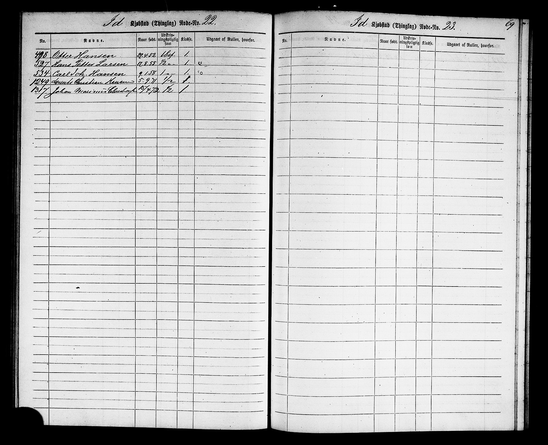 Halden mønstringskontor, AV/SAO-A-10569a/F/Fc/Fcc/L0001: Utskrivningsregisterrulle, 1880, s. 71