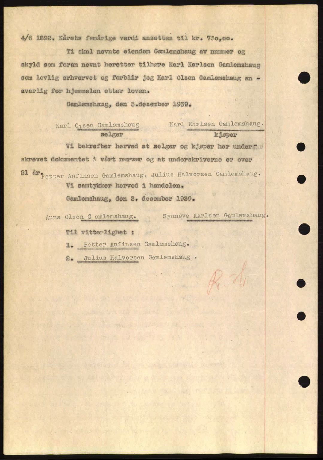 Nordre Sunnmøre sorenskriveri, AV/SAT-A-0006/1/2/2C/2Ca: Pantebok nr. A8, 1939-1940, Dagboknr: 2108/1939