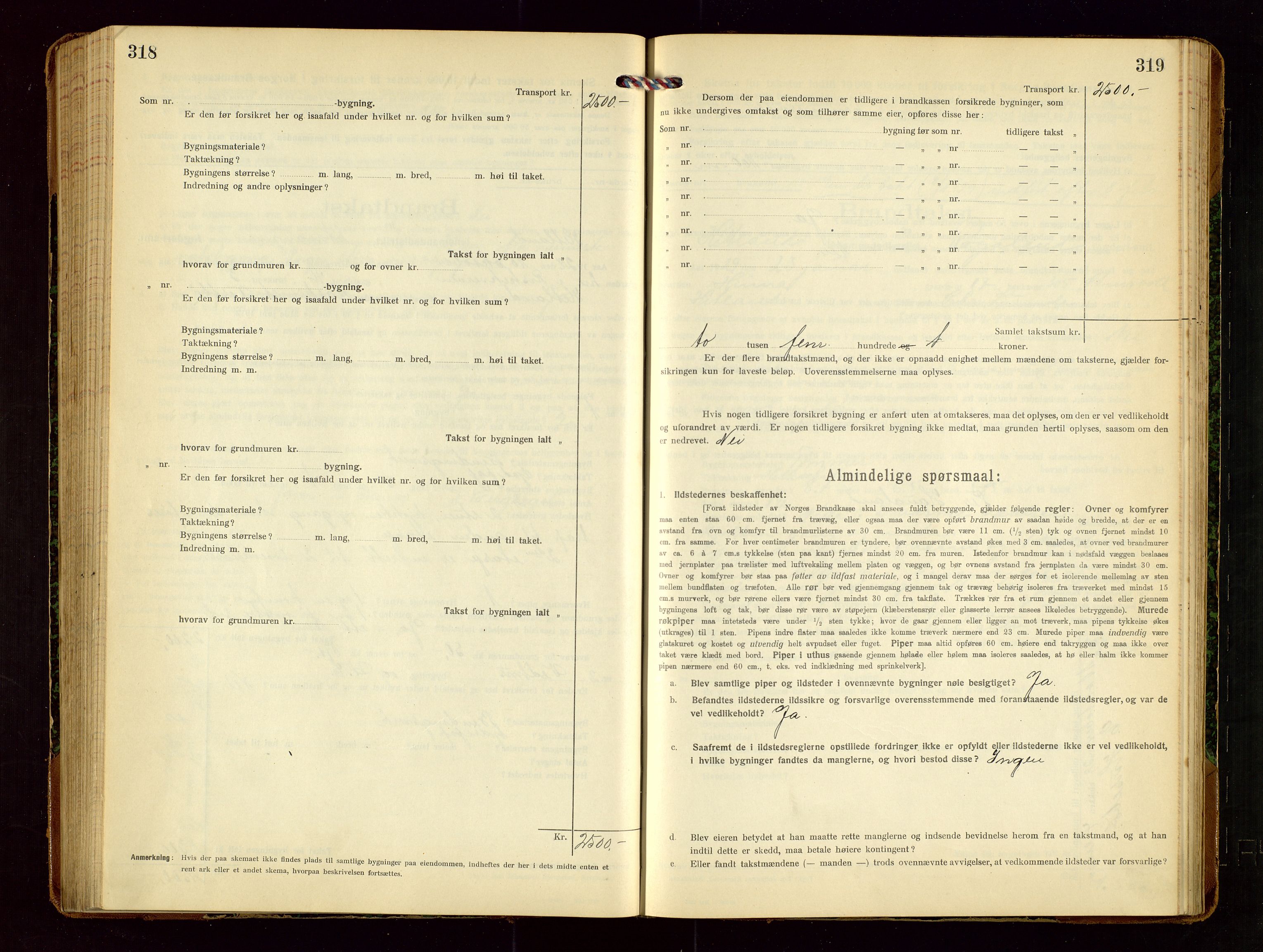 Hetland lensmannskontor, AV/SAST-A-100101/Gob/L0002: "Brandtakstprotokol", 1918-1932, s. 318-319