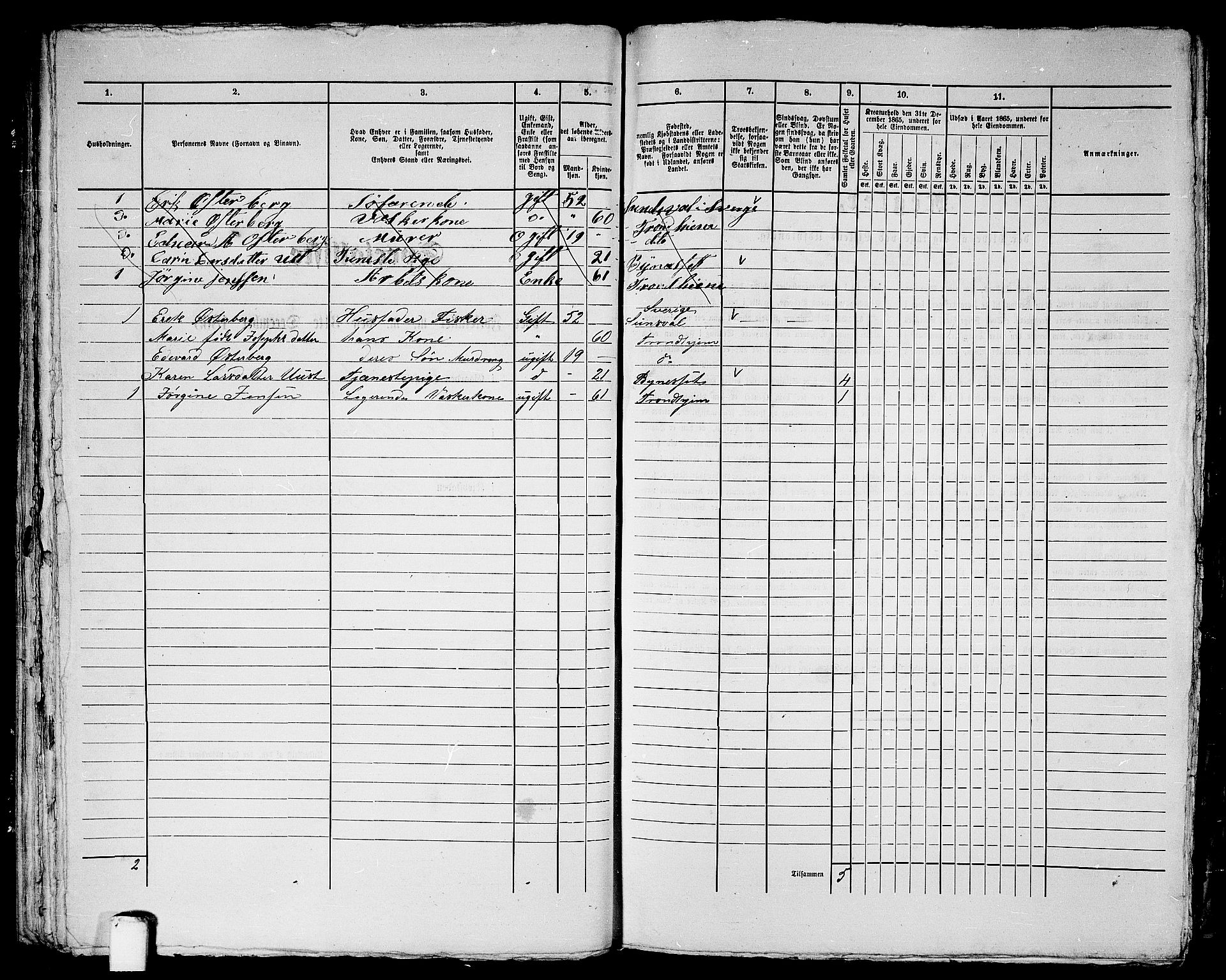 RA, Folketelling 1865 for 1601 Trondheim kjøpstad, 1865, s. 2126