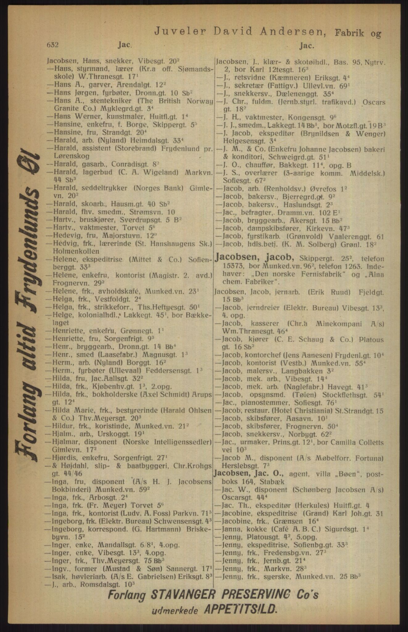 Skanna materiale: Kristiania/Oslo adressebok, PUBL/-, 1915, s. 632 ...