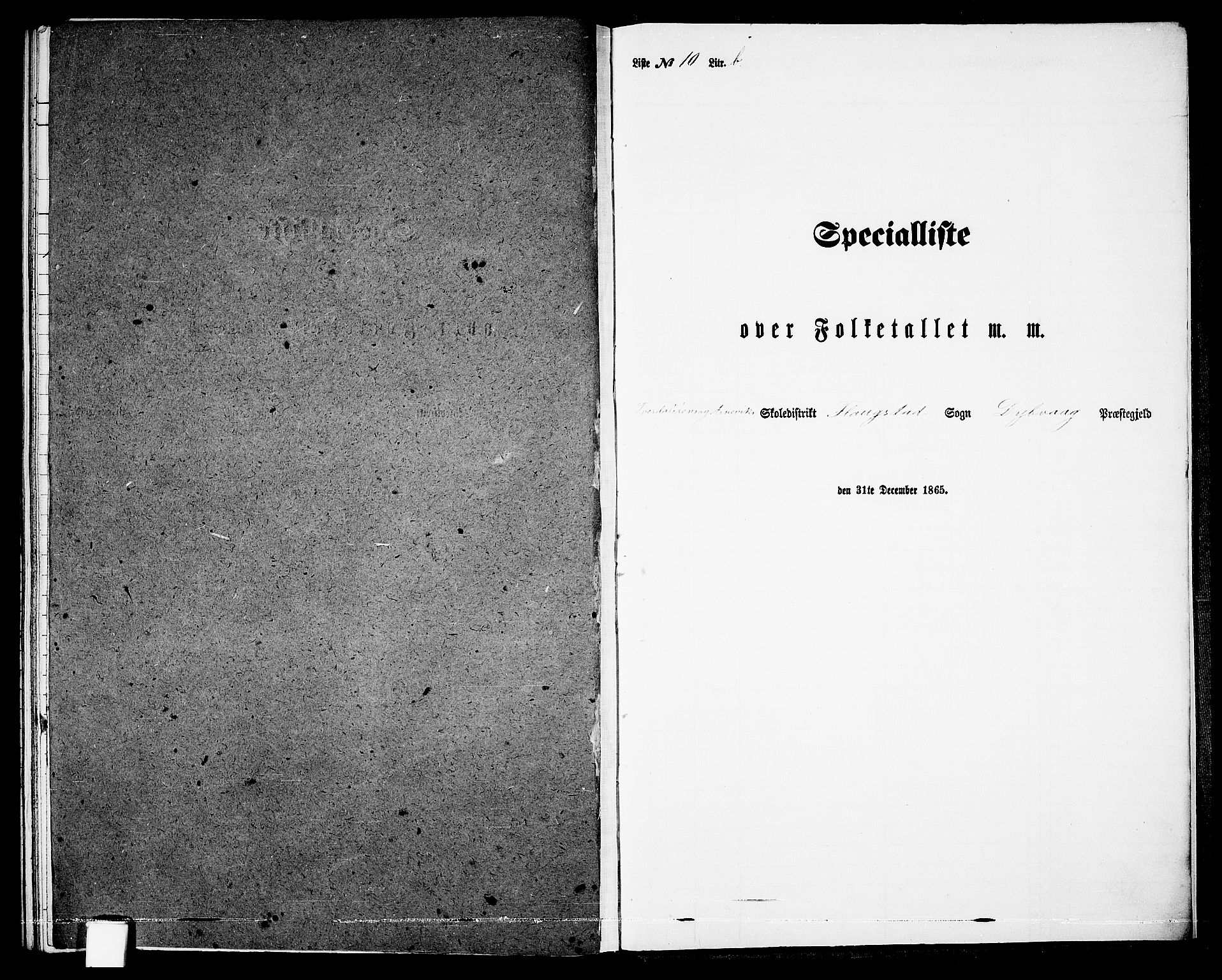 RA, Folketelling 1865 for 0915P Dypvåg prestegjeld, 1865, s. 170