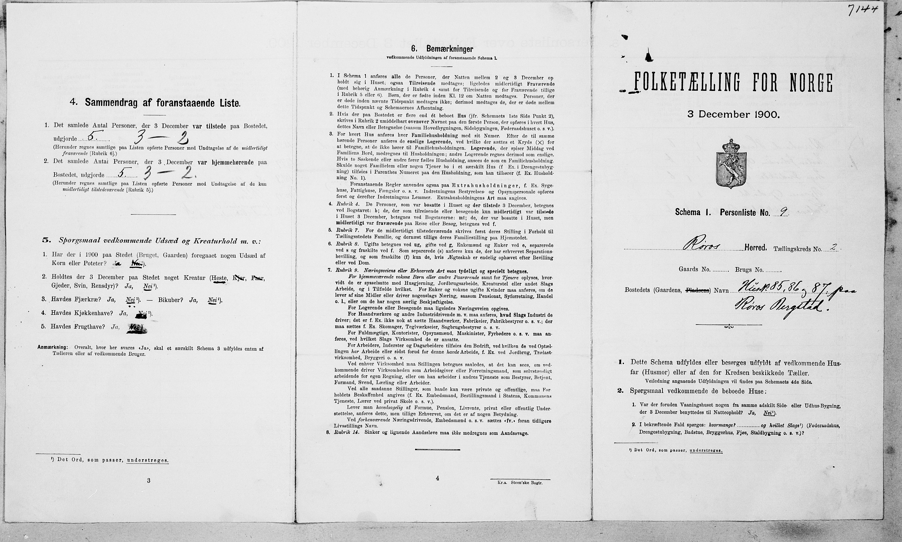 SAT, Folketelling 1900 for 1640 Røros herred, 1900, s. 162