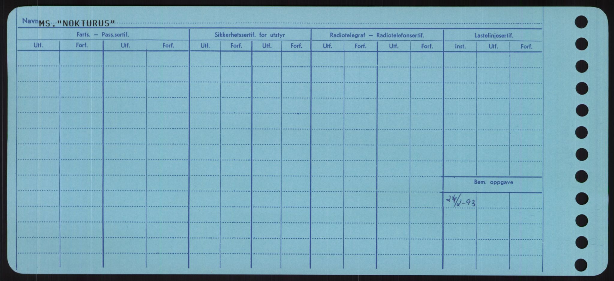 Sjøfartsdirektoratet med forløpere, Skipsmålingen, RA/S-1627/H/Hd/L0026: Fartøy, N-Norhol, s. 244