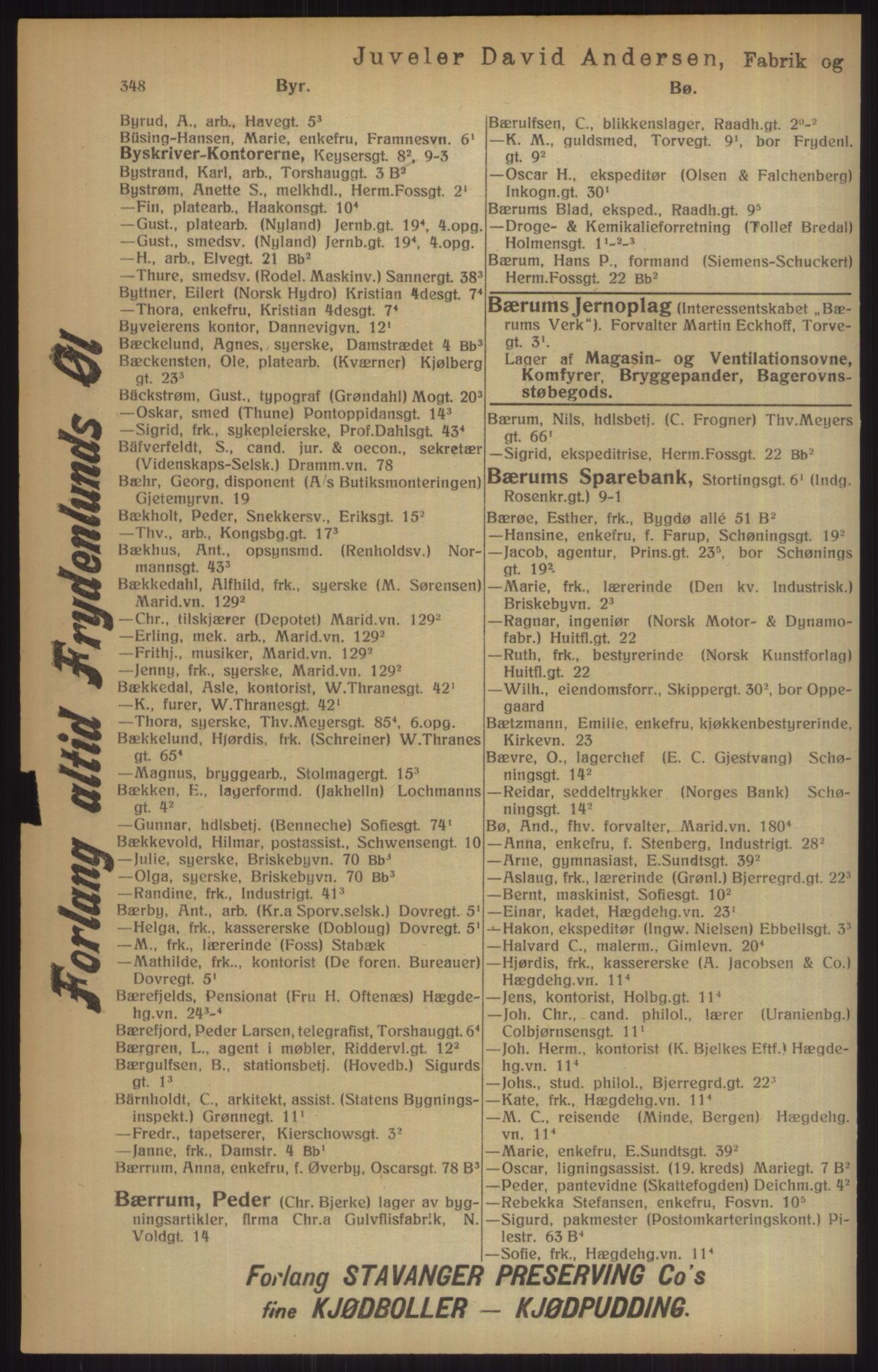 Kristiania/Oslo adressebok, PUBL/-, 1915, s. 348
