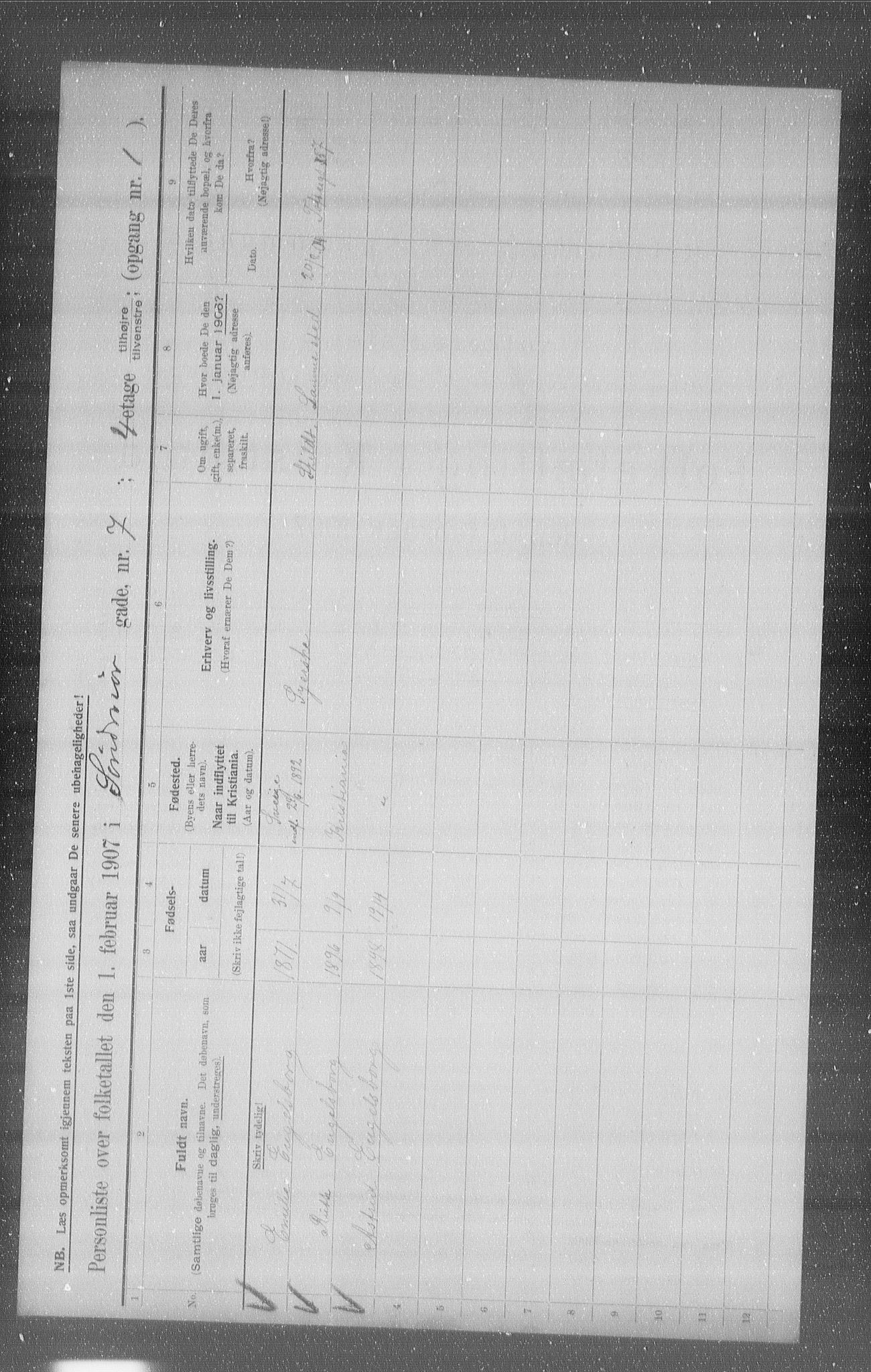 OBA, Kommunal folketelling 1.2.1907 for Kristiania kjøpstad, 1907, s. 53339