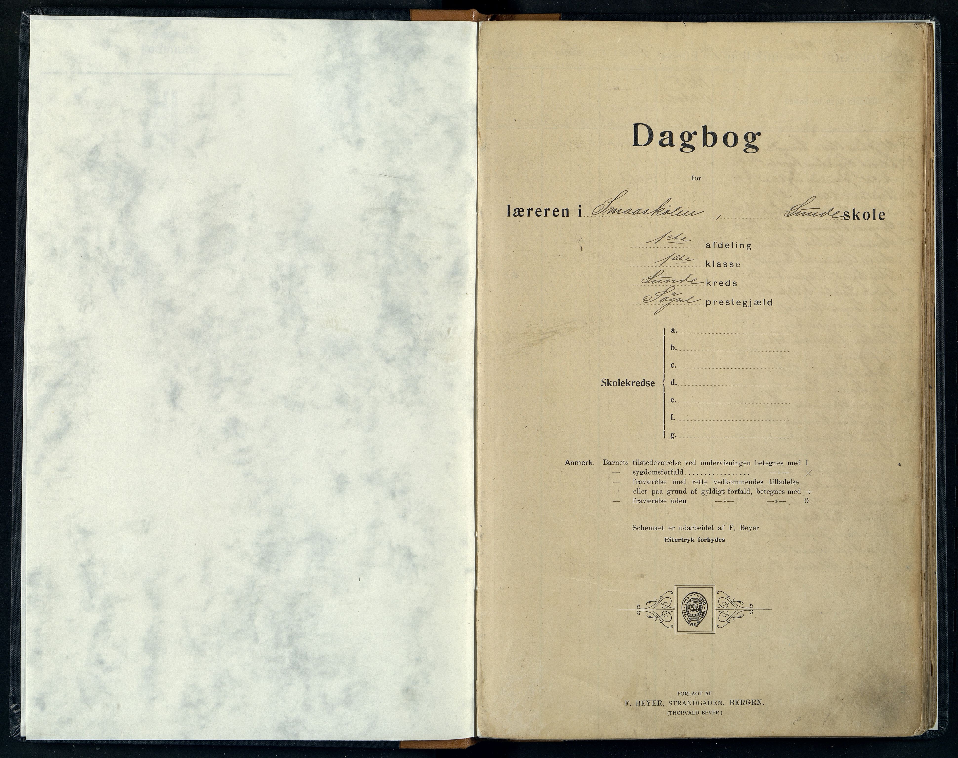 Søgne kommune - Lunde Krets, ARKSOR/1018SØ555/I/L0001: Dagbok, 1905-1926