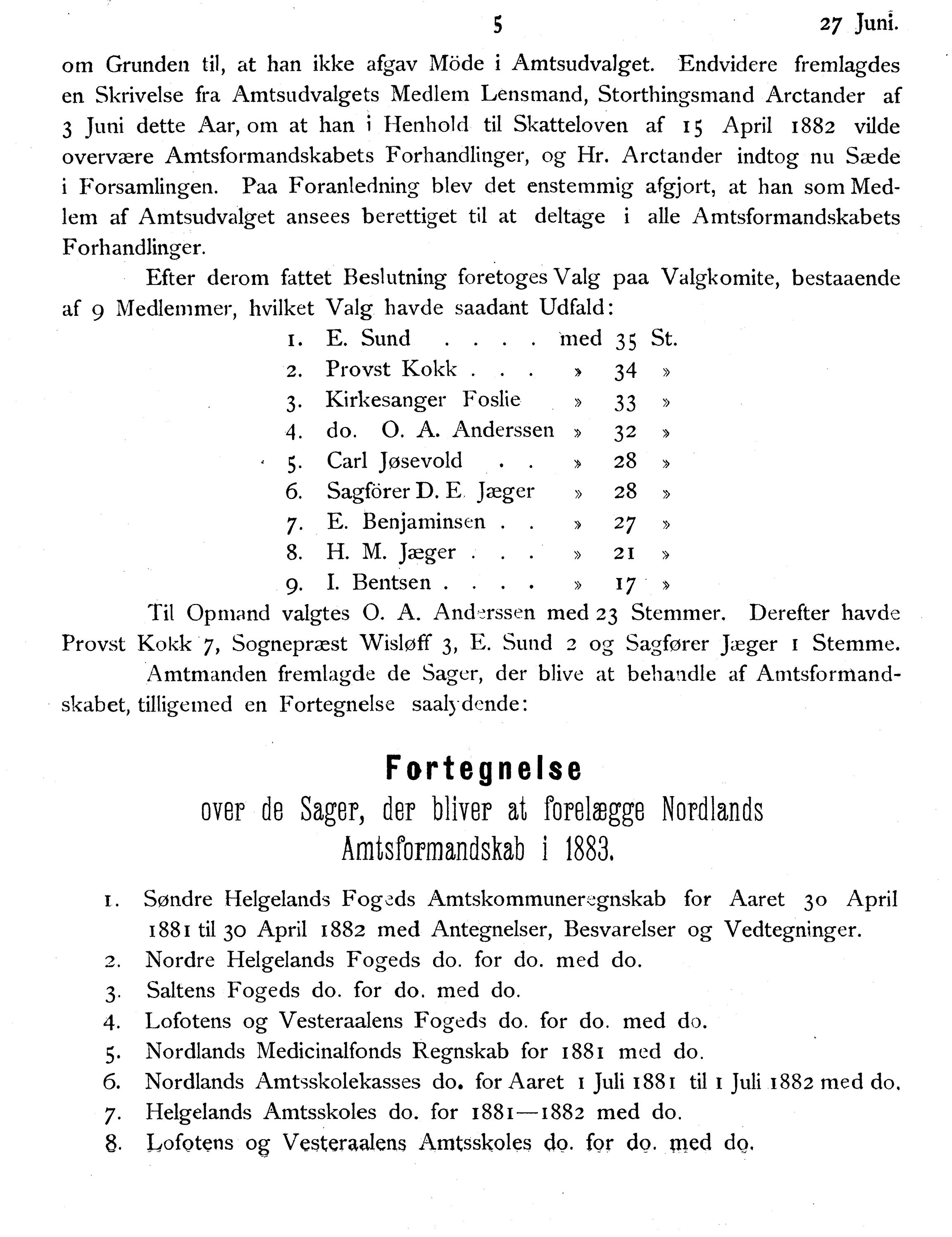 Nordland Fylkeskommune. Fylkestinget, AIN/NFK-17/176/A/Ac/L0014: Fylkestingsforhandlinger 1881-1885, 1881-1885