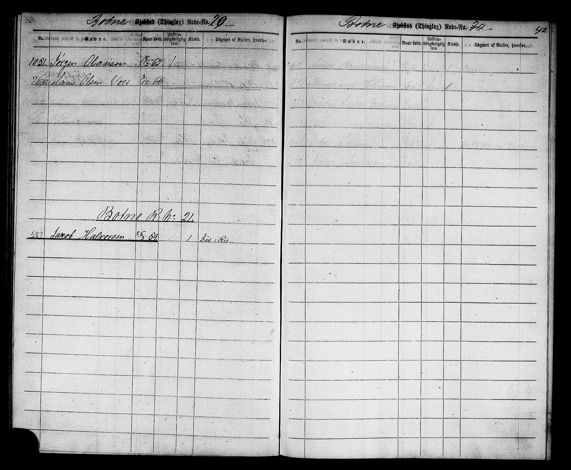 Holmestrand innrulleringskontor, AV/SAKO-A-1151/G/Gb/L0002: Utskrivningsregisterrulle, 1870-1890, s. 52