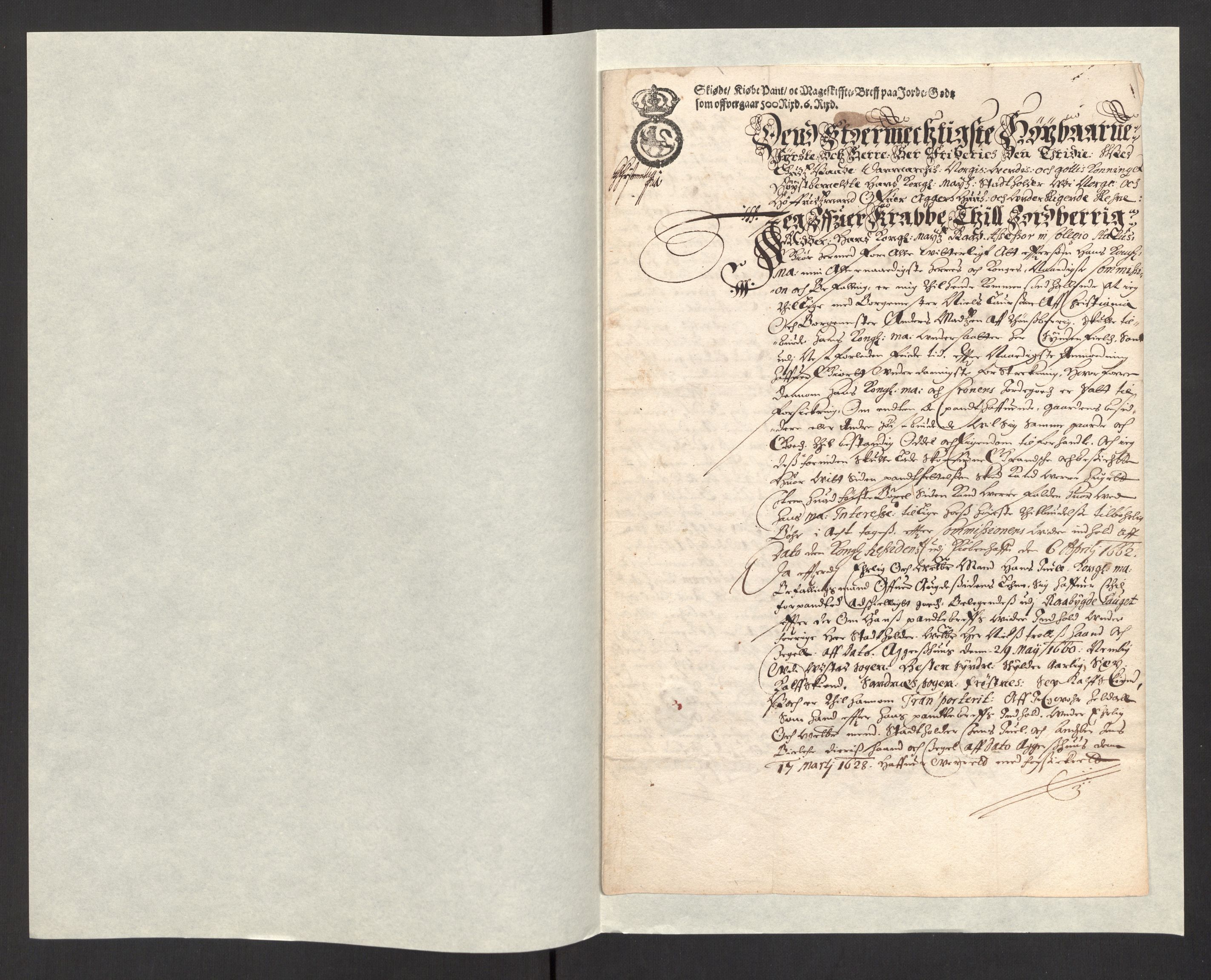 Rentekammeret, Kammerkanselliet, RA/EA-3111/G/Gg/Ggj/Ggja/L0001a: Skjøter utstedt av myndigheter i Norge og senere ombyttet med kongelige konfirmasjonsskjøter, 1663-1669, s. 260