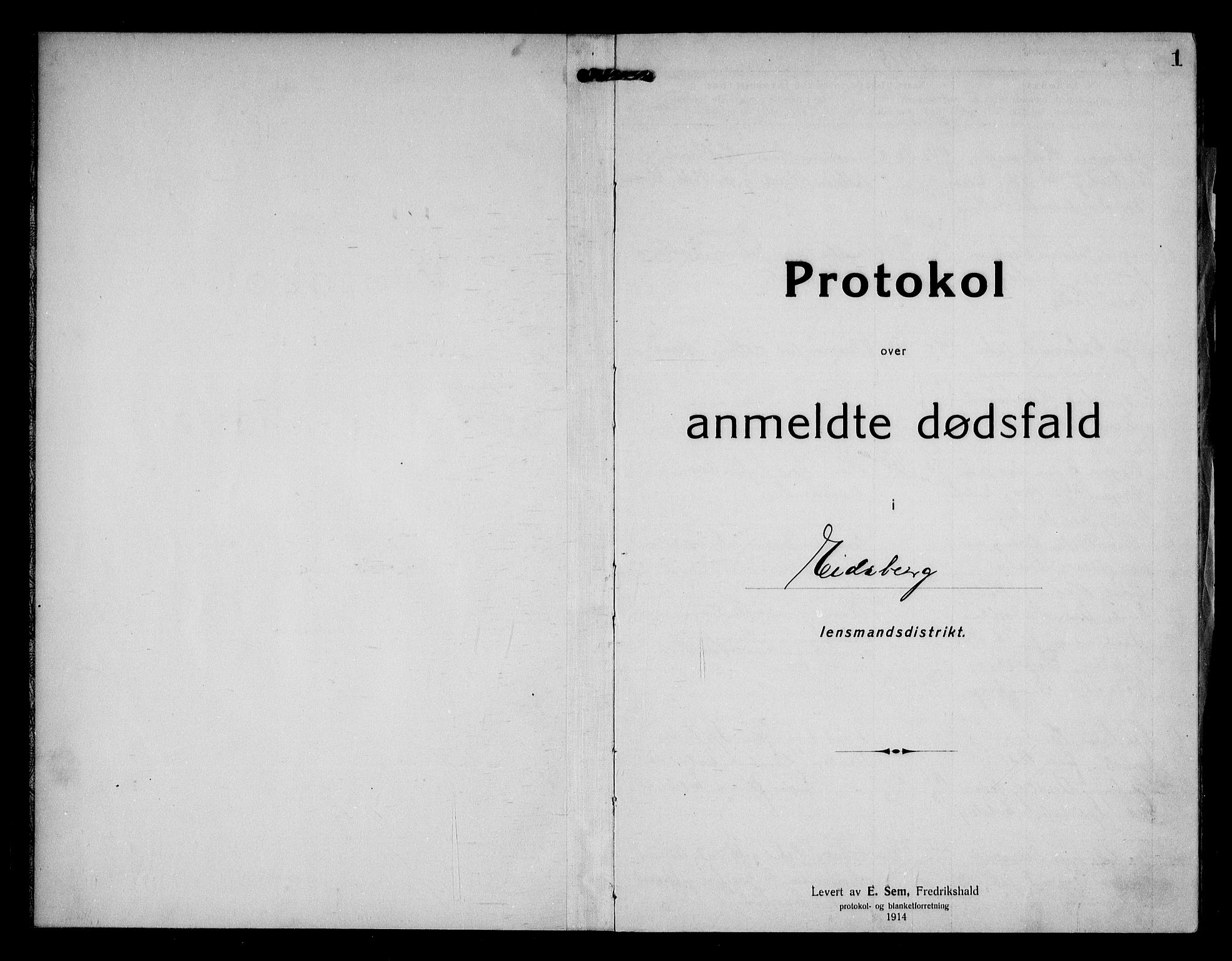 Eidsberg lensmannskontor, SAO/A-10079/H/Ha/Haa/L0002: Dødsfallsprotokoll, 1918-1924, s. 1