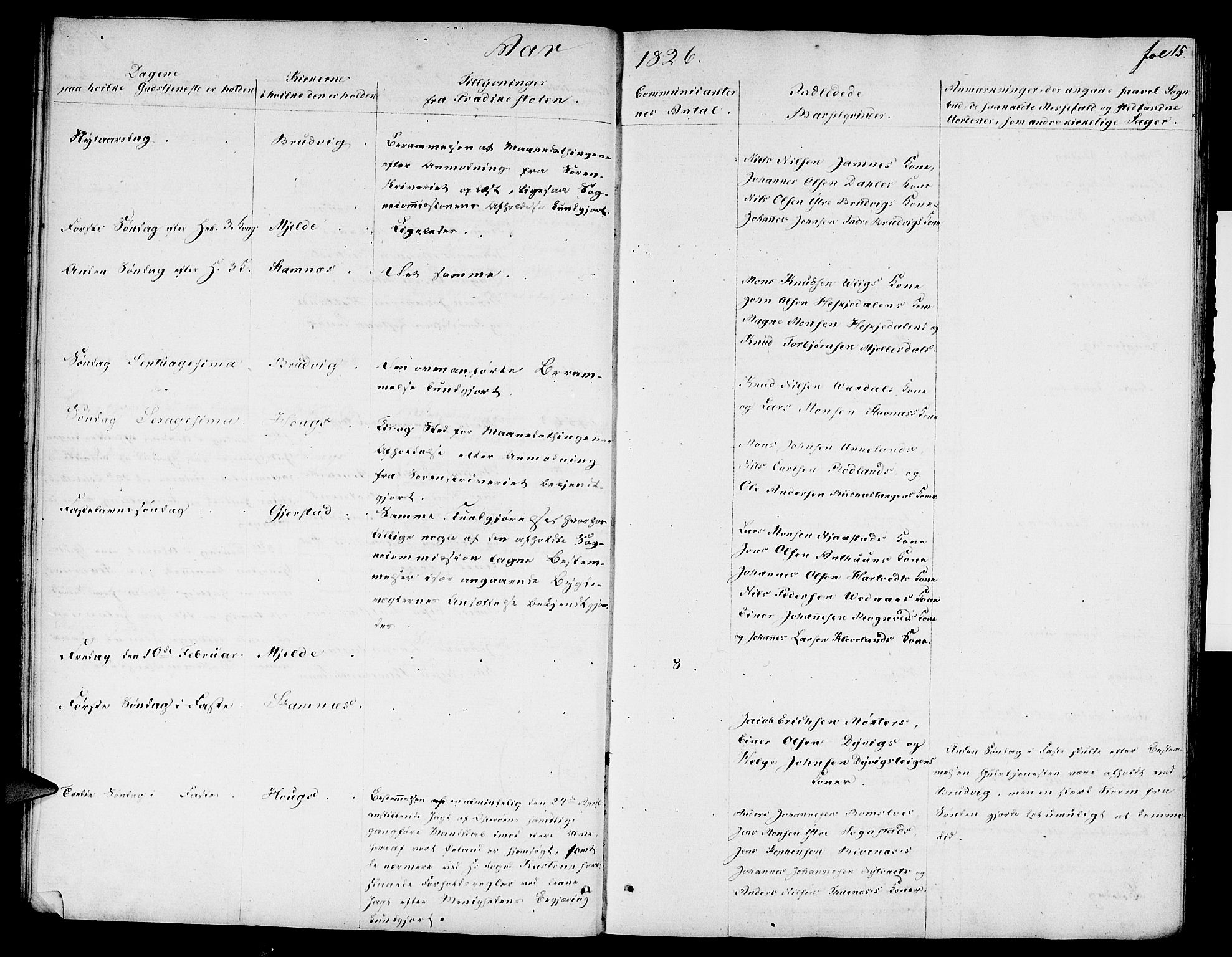 Haus sokneprestembete, SAB/A-75601: Residerende kapellans bok nr. A 1, 1821-1841, s. 15