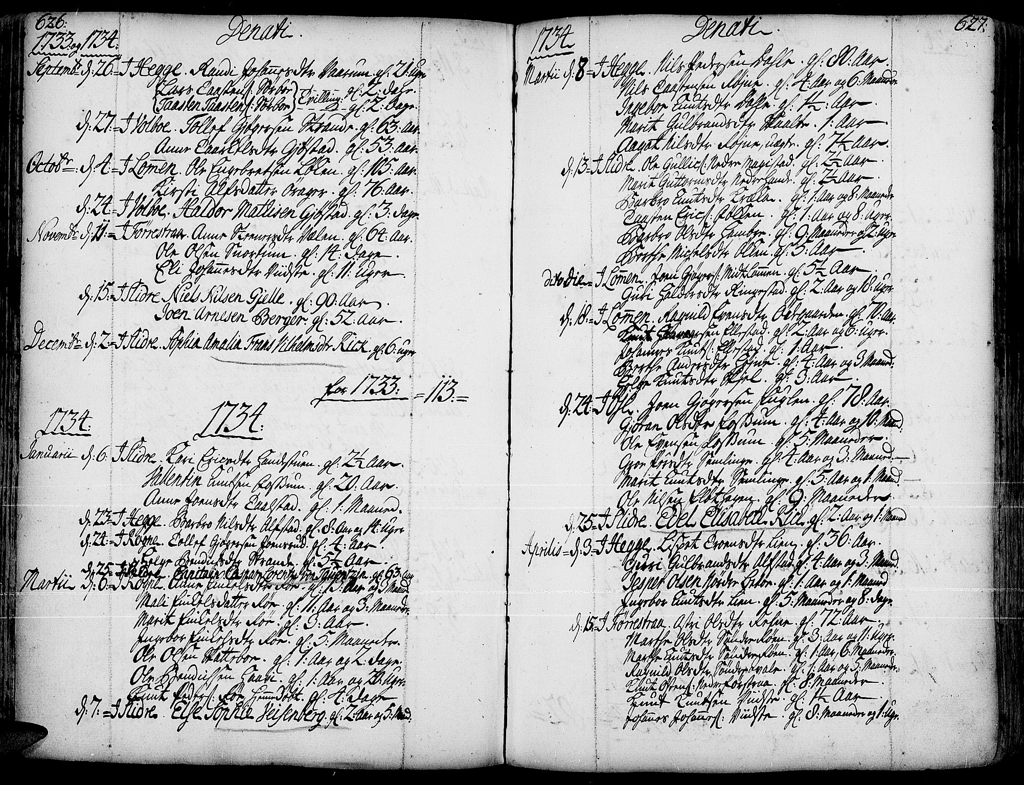 Slidre prestekontor, AV/SAH-PREST-134/H/Ha/Haa/L0001: Ministerialbok nr. 1, 1724-1814, s. 626-627