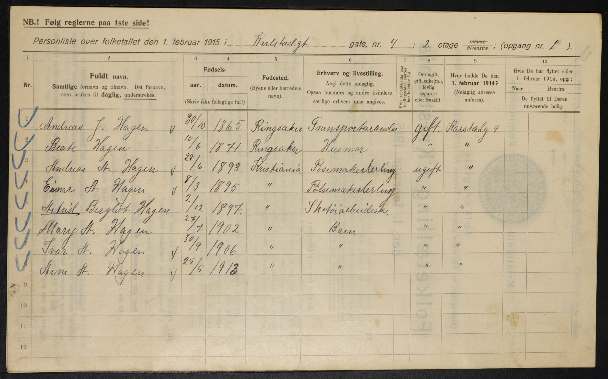 OBA, Kommunal folketelling 1.2.1915 for Kristiania, 1915, s. 48470