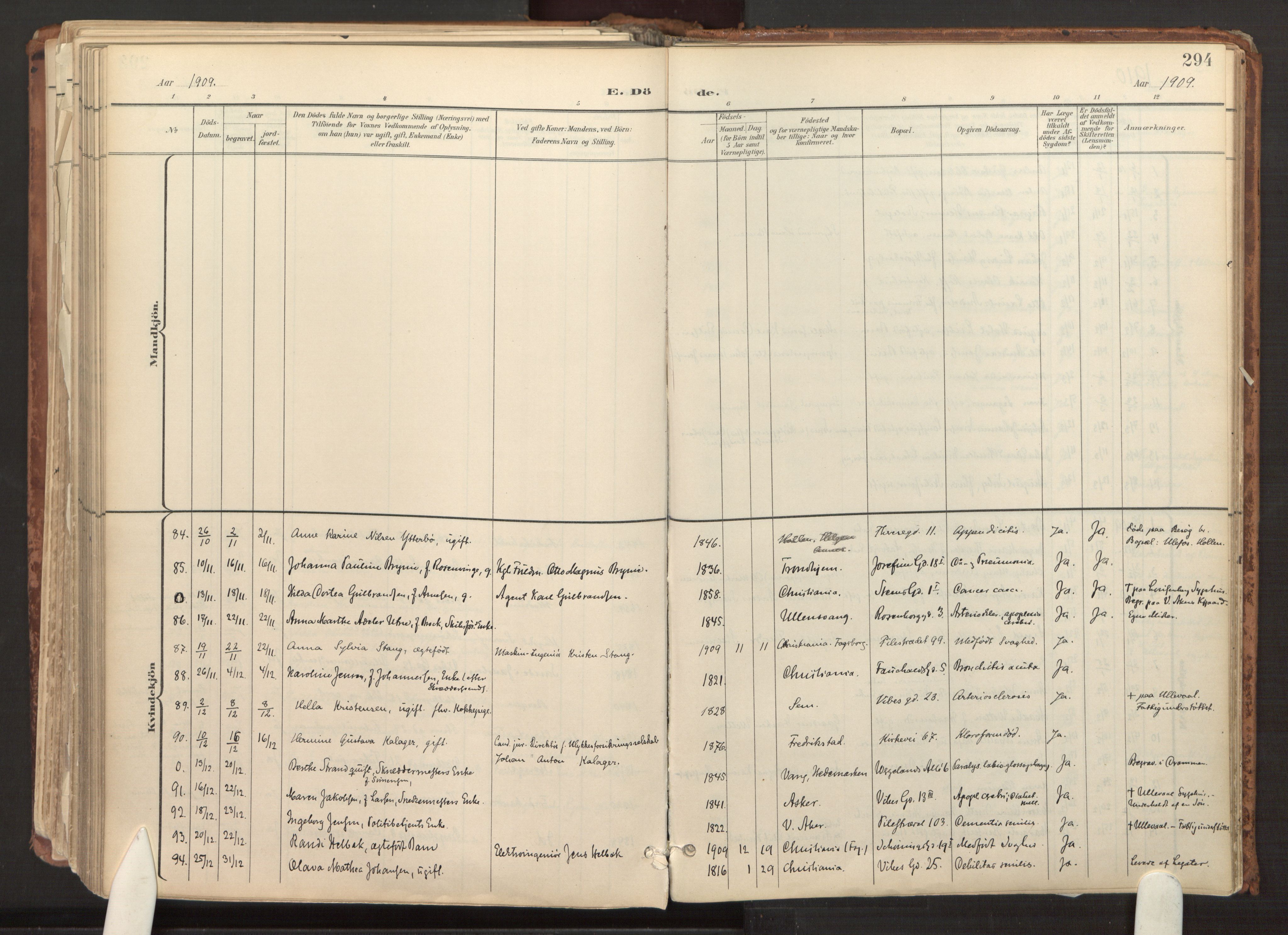 Fagerborg prestekontor Kirkebøker, AV/SAO-A-10844/F/Fa/L0003: Ministerialbok nr. 3, 1898-1916, s. 294