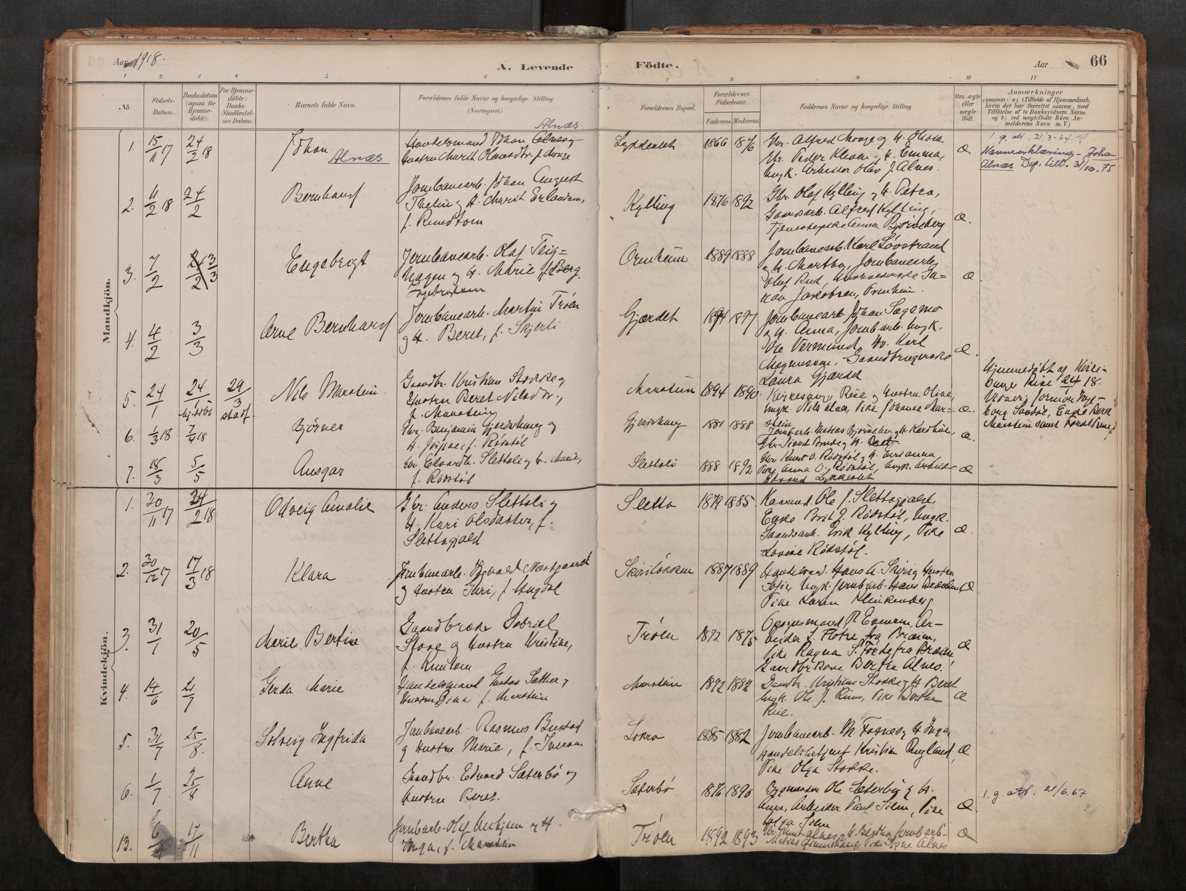 Ministerialprotokoller, klokkerbøker og fødselsregistre - Møre og Romsdal, AV/SAT-A-1454/546/L0599: Ministerialbok nr. 546A03, 1882-1920, s. 66