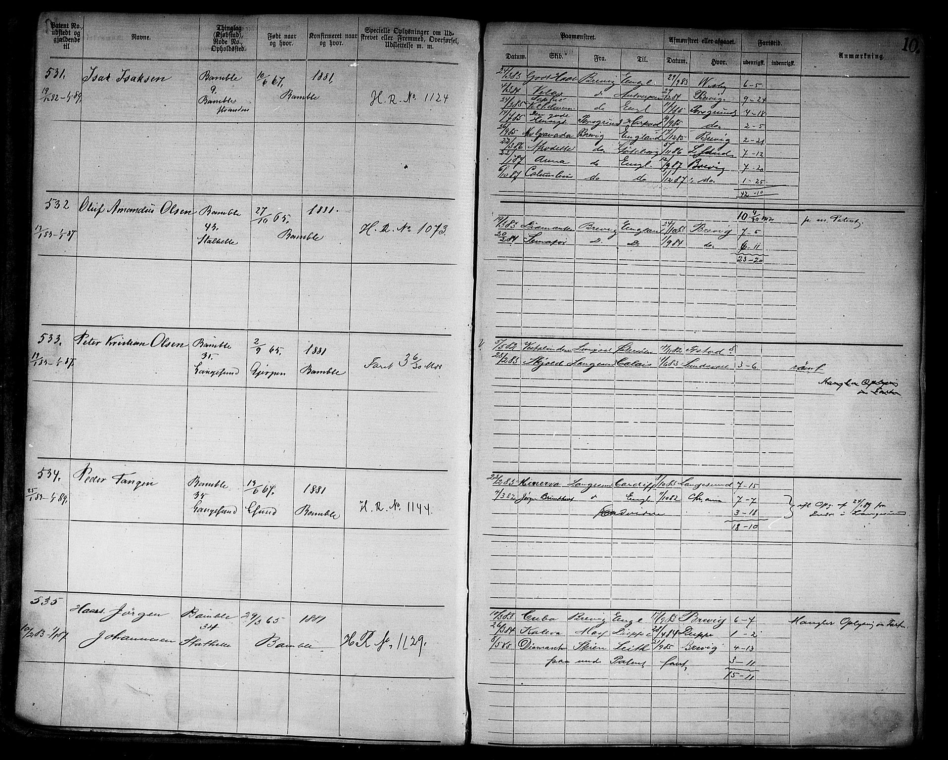 Langesund innrulleringskontor, AV/SAKO-A-831/F/Fb/L0004: Annotasjonsrulle, 1880-1911, s. 12