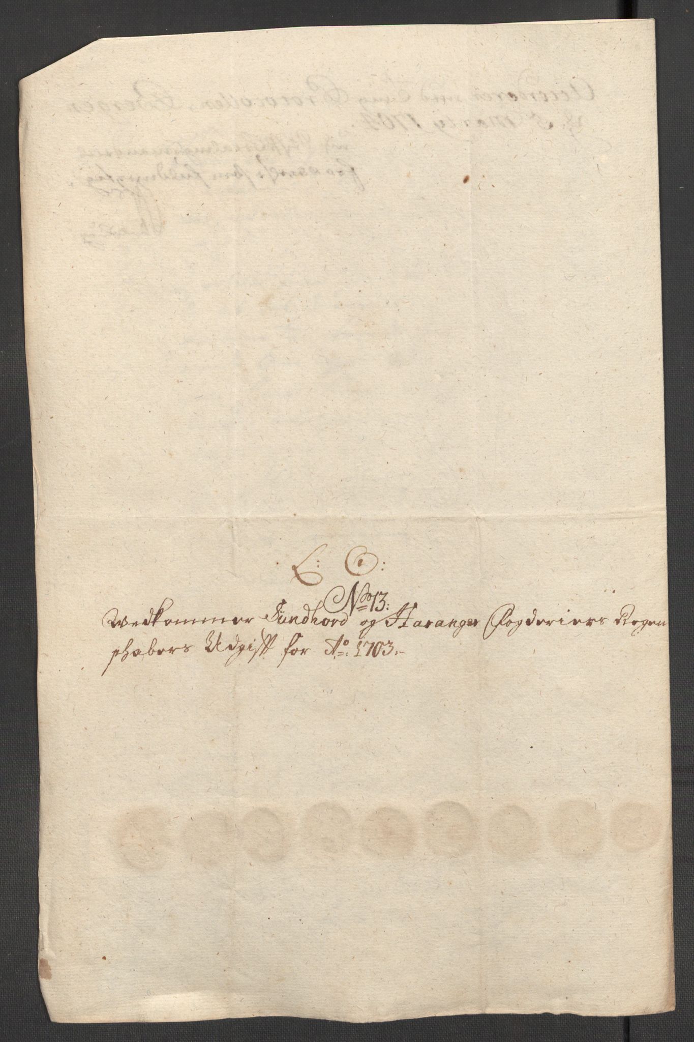 Rentekammeret inntil 1814, Reviderte regnskaper, Fogderegnskap, AV/RA-EA-4092/R48/L2981: Fogderegnskap Sunnhordland og Hardanger, 1703, s. 236