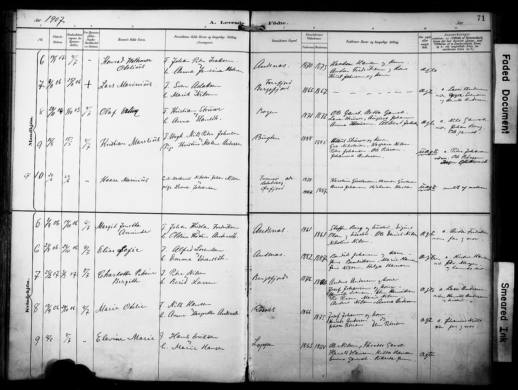 Loppa sokneprestkontor, AV/SATØ-S-1339/H/Ha/L0009kirke: Ministerialbok nr. 9, 1895-1909, s. 71