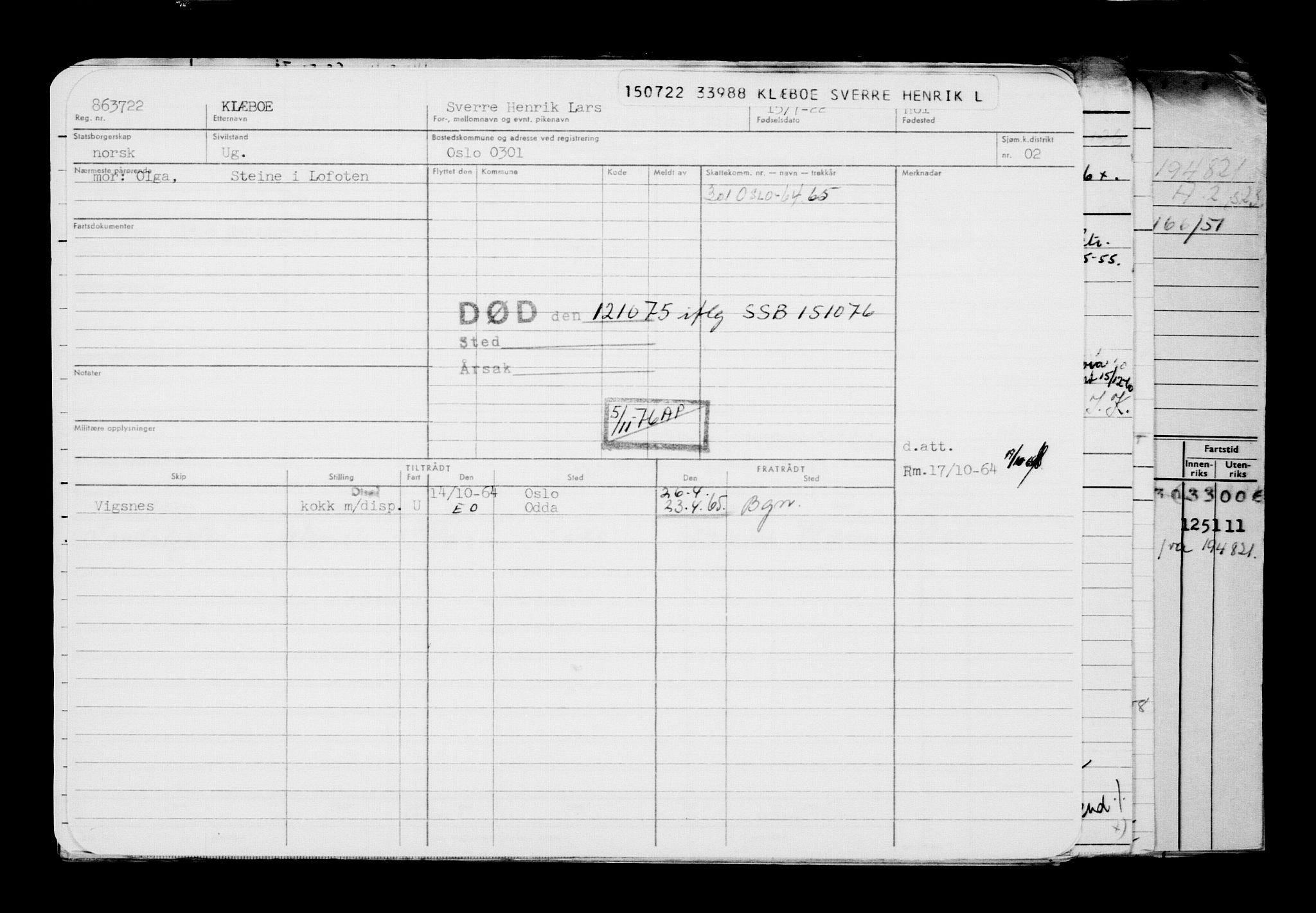 Direktoratet for sjømenn, AV/RA-S-3545/G/Gb/L0208: Hovedkort, 1922, s. 505