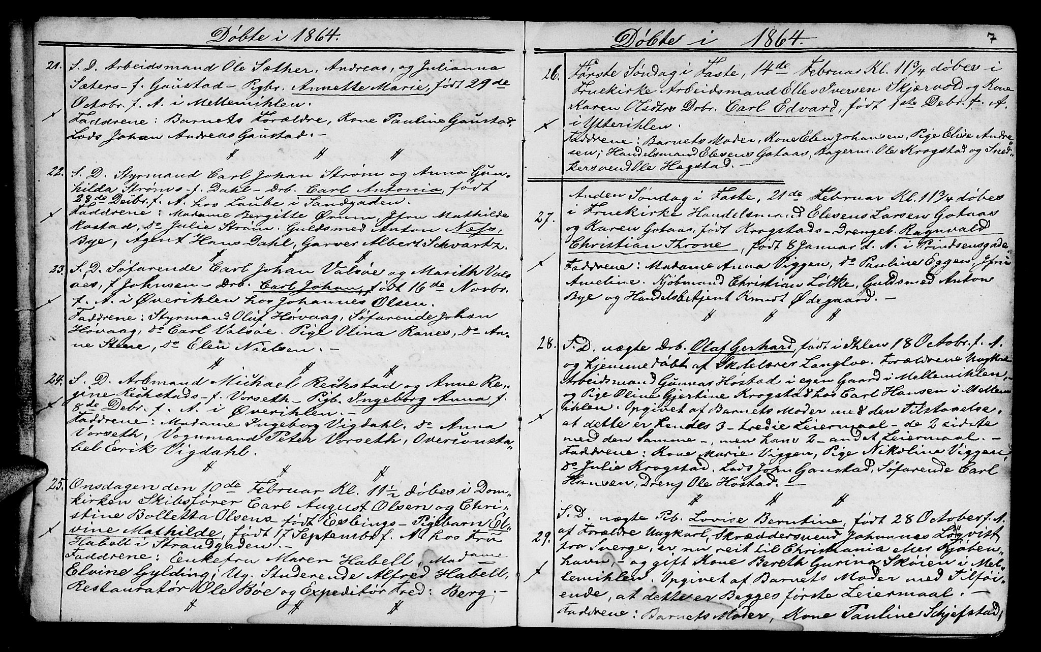Ministerialprotokoller, klokkerbøker og fødselsregistre - Sør-Trøndelag, AV/SAT-A-1456/602/L0140: Klokkerbok nr. 602C08, 1864-1872, s. 6-7