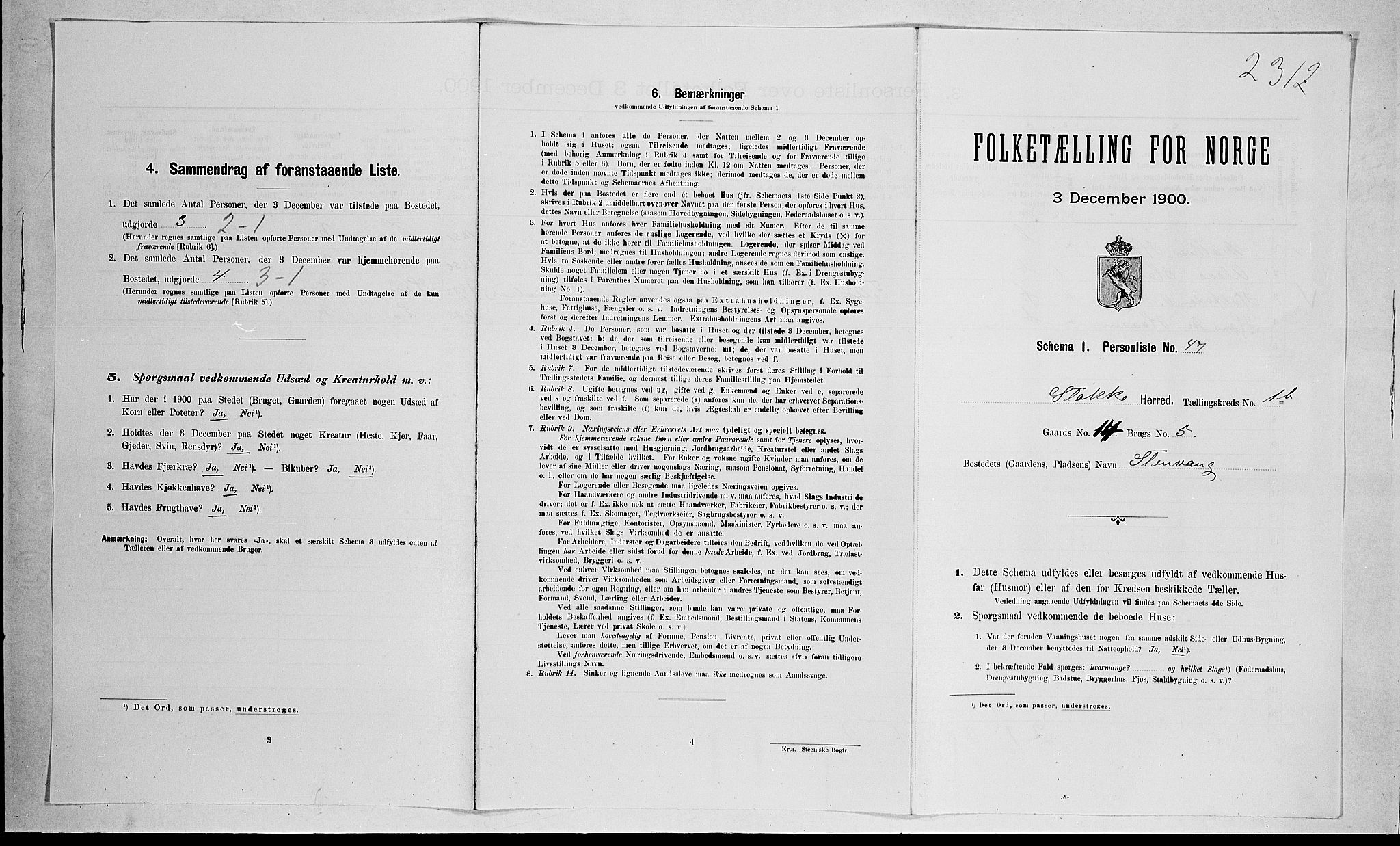 RA, Folketelling 1900 for 0720 Stokke herred, 1900, s. 330