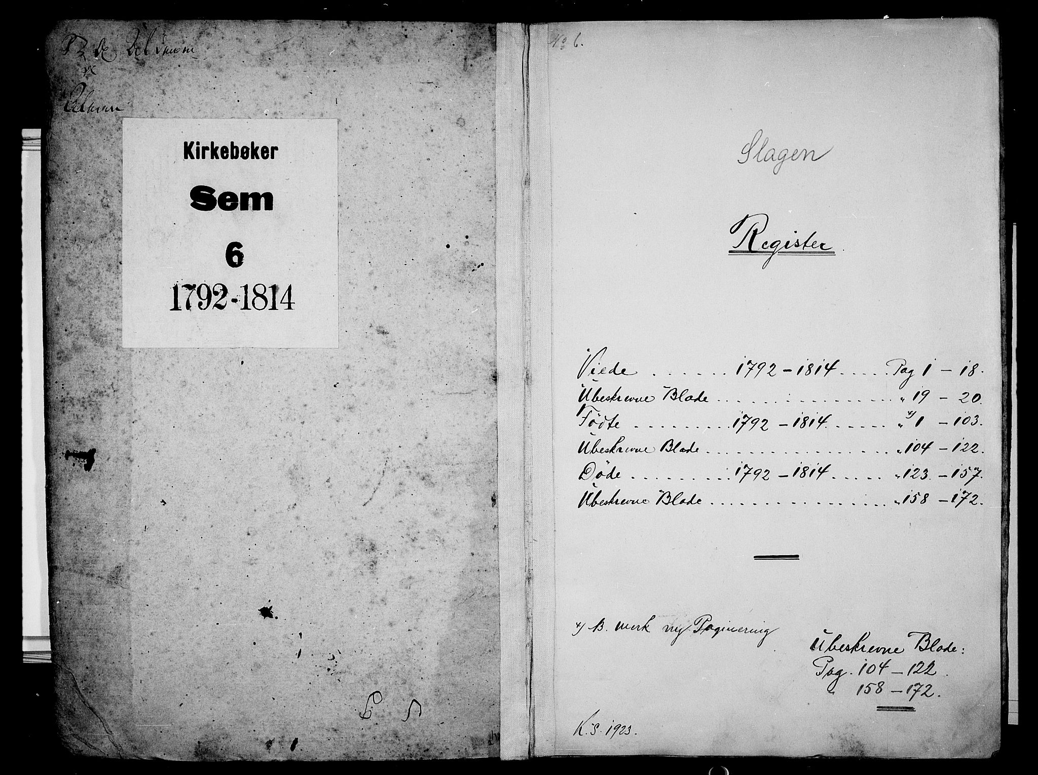 Sem kirkebøker, AV/SAKO-A-5/F/Fb/L0003: Ministerialbok nr. II 3, 1792-1814