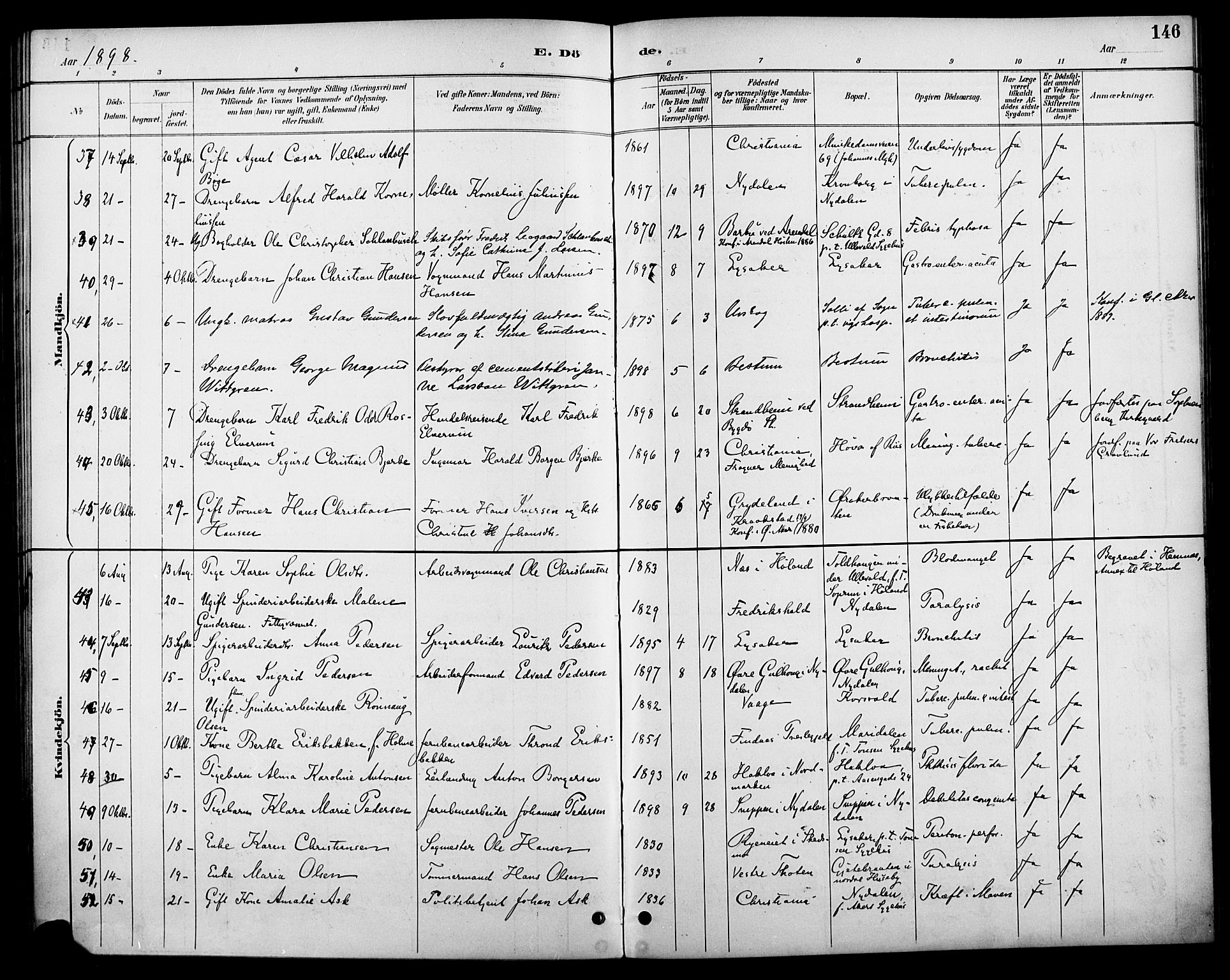 Vestre Aker prestekontor Kirkebøker, AV/SAO-A-10025/F/Fa/L0011: Ministerialbok nr. 11, 1886-1904, s. 146