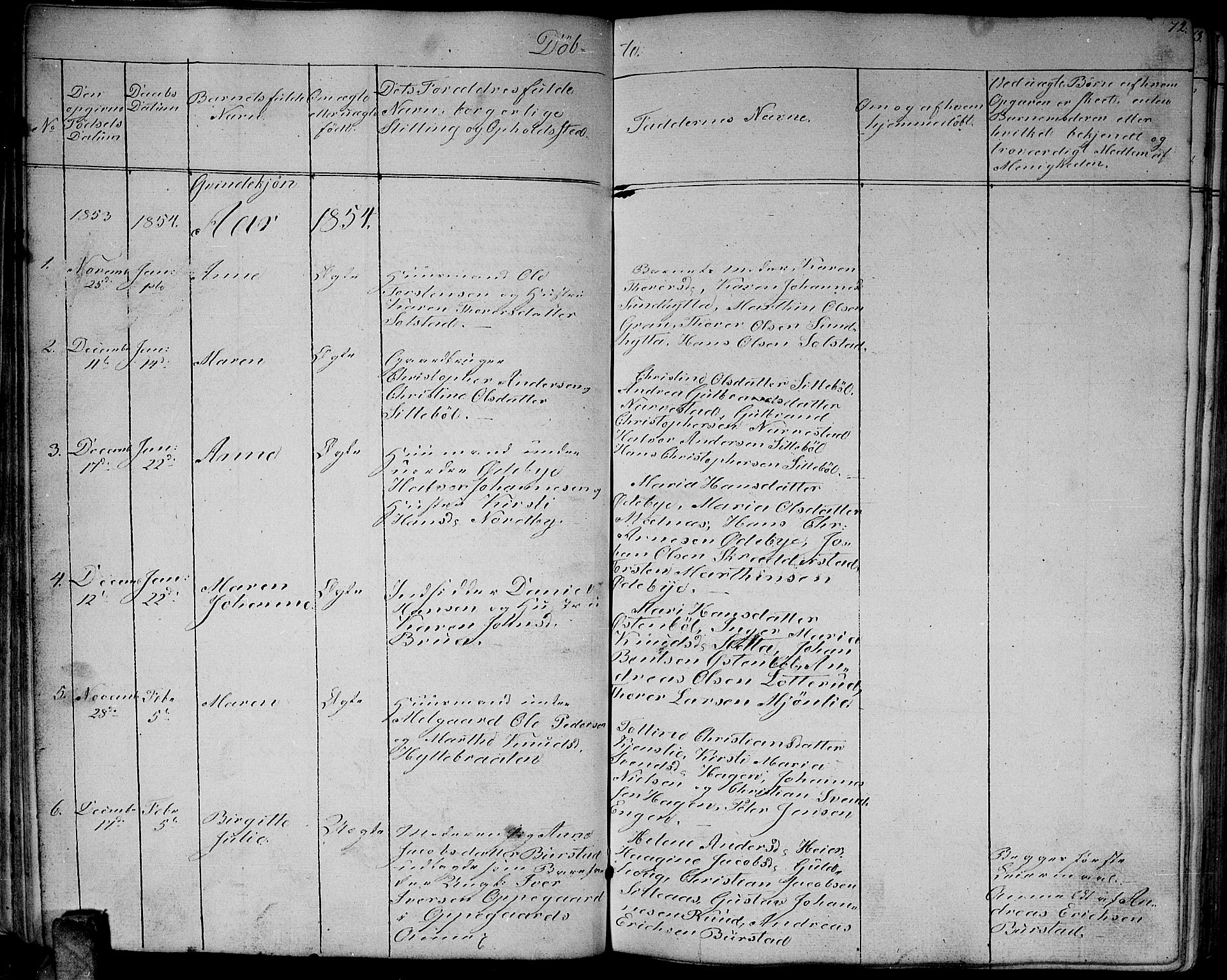 Enebakk prestekontor Kirkebøker, SAO/A-10171c/G/Ga/L0004: Klokkerbok nr. I 4, 1850-1866, s. 72