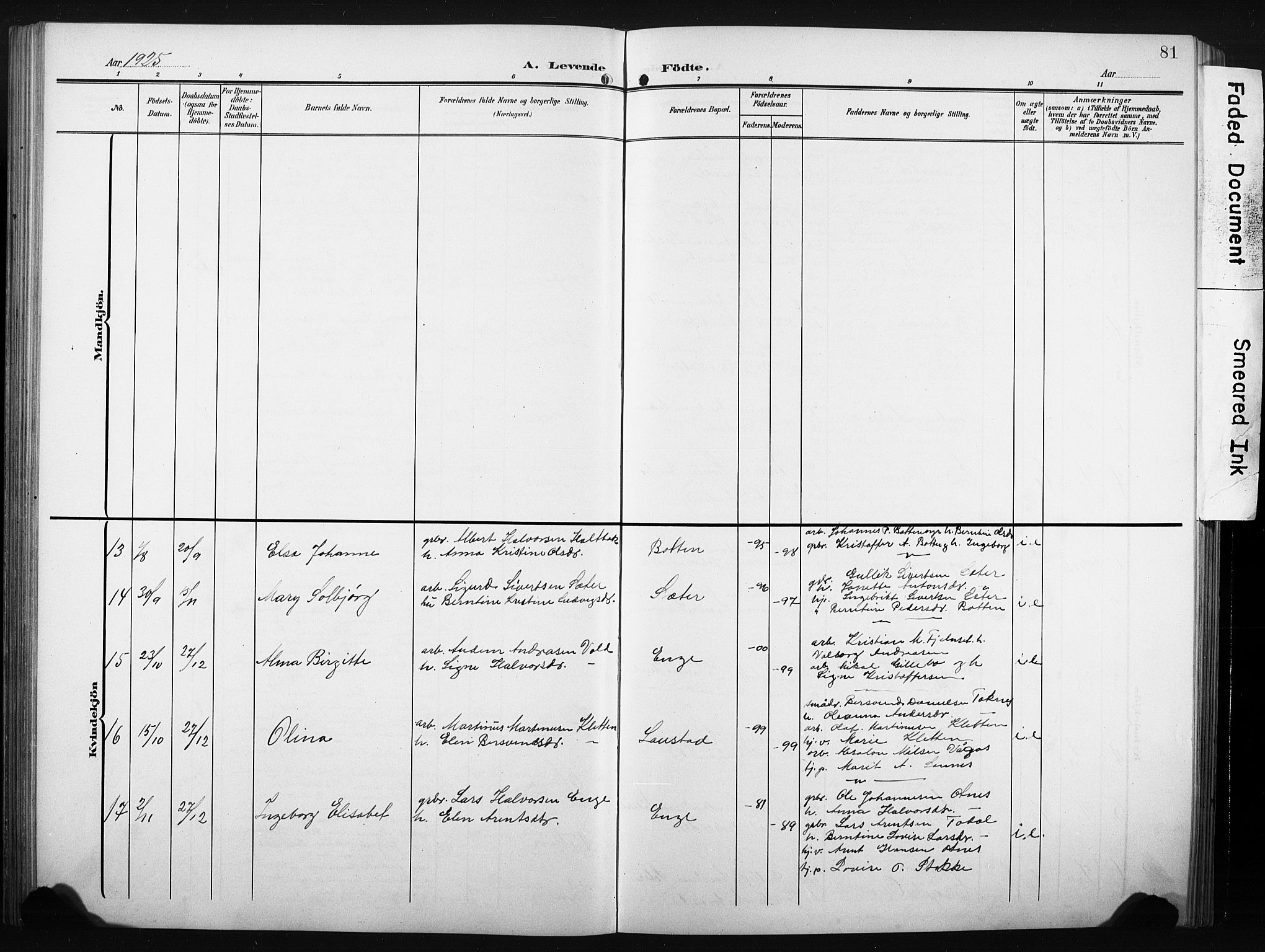 Ministerialprotokoller, klokkerbøker og fødselsregistre - Møre og Romsdal, AV/SAT-A-1454/580/L0927: Klokkerbok nr. 580C02, 1904-1932, s. 81