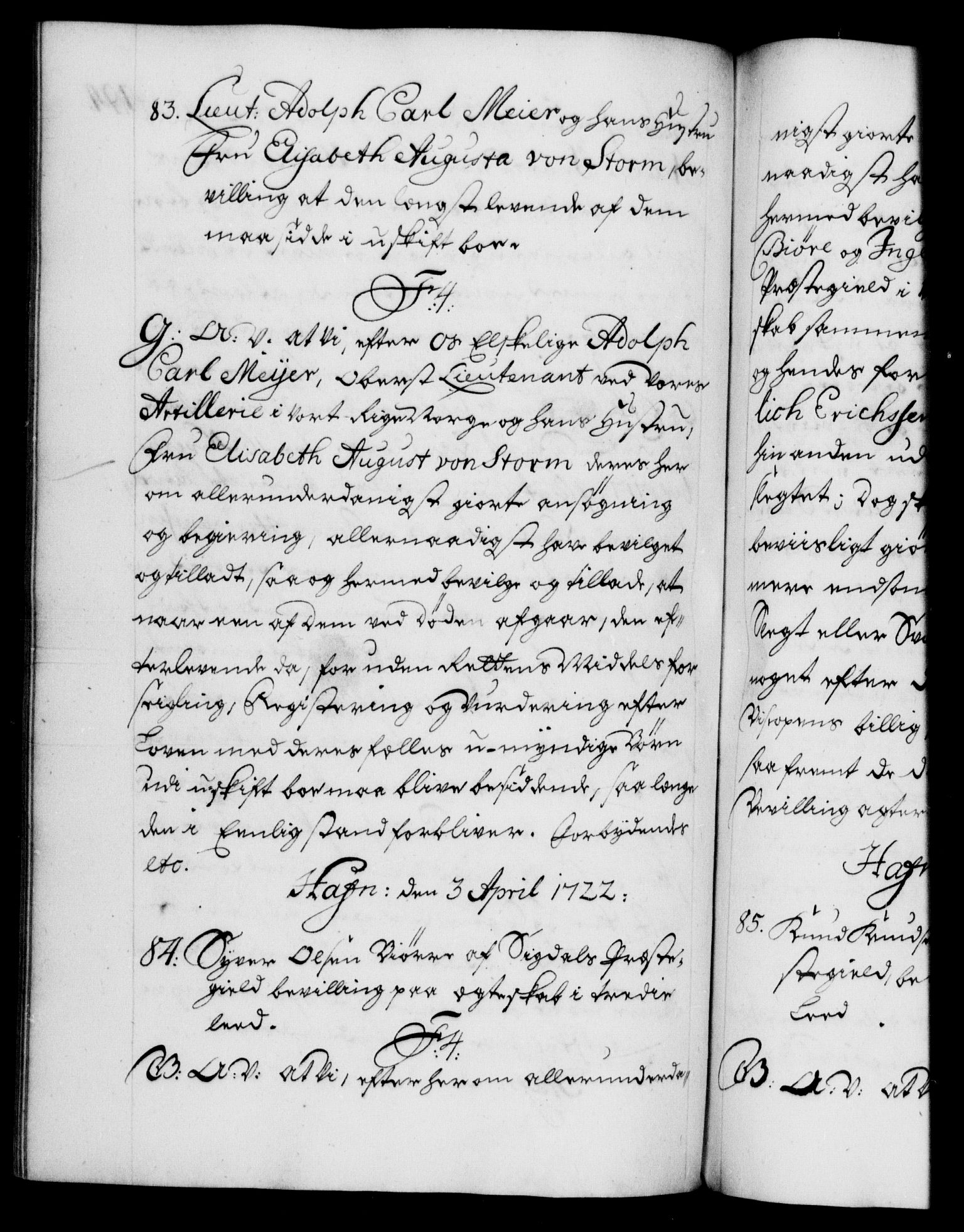 Danske Kanselli 1572-1799, RA/EA-3023/F/Fc/Fca/Fcaa/L0023: Norske registre, 1720-1722, s. 494b