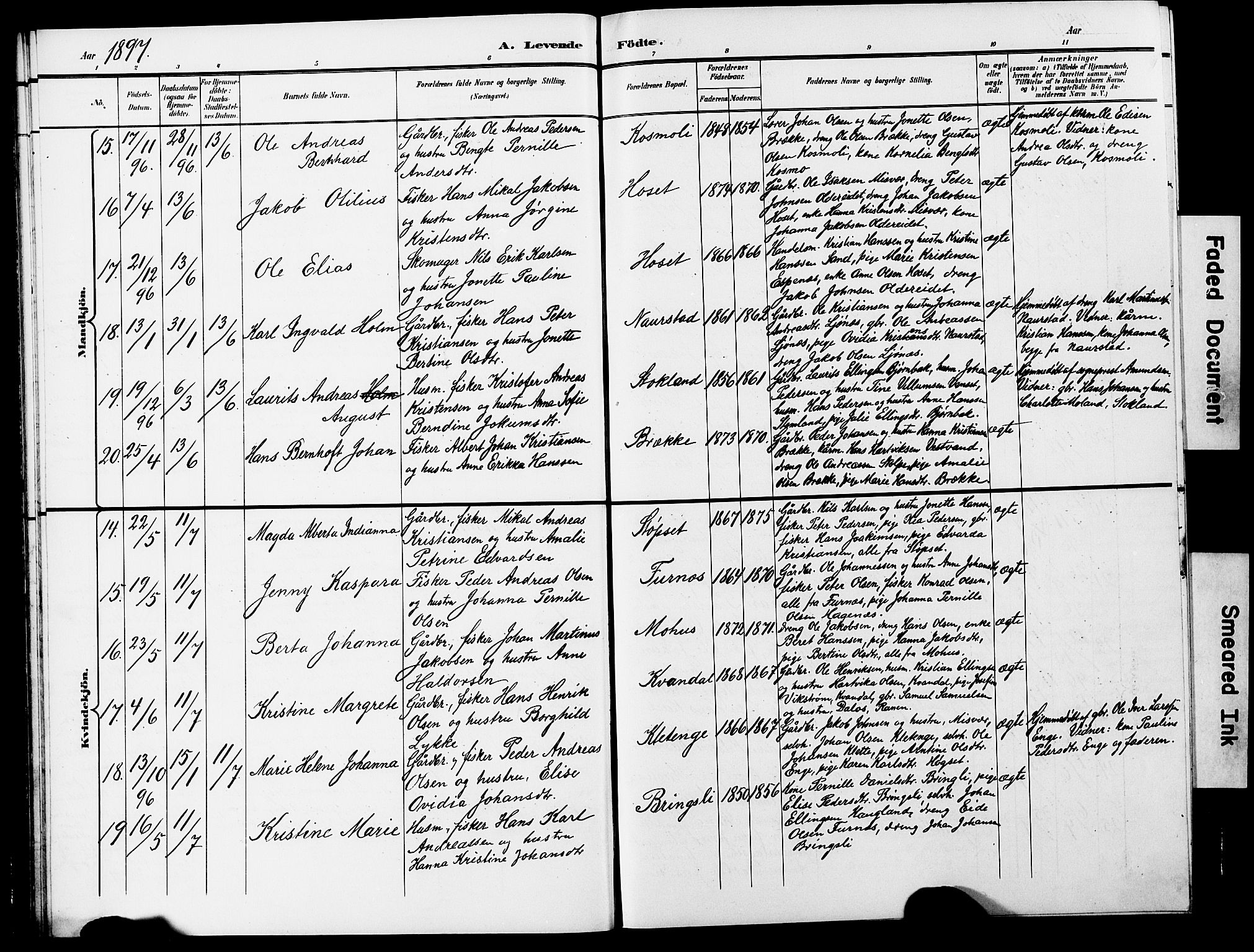 Ministerialprotokoller, klokkerbøker og fødselsregistre - Nordland, AV/SAT-A-1459/852/L0755: Klokkerbok nr. 852C06, 1895-1902