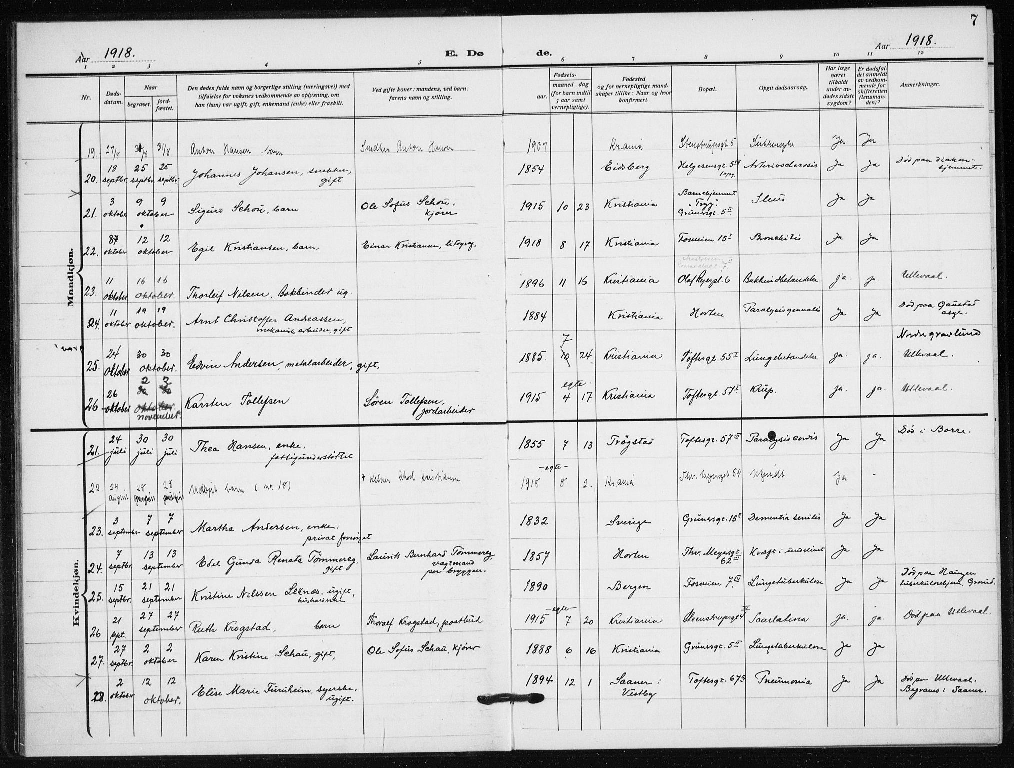 Hauge prestekontor Kirkebøker, AV/SAO-A-10849/F/Fa/L0005: Ministerialbok nr. 5, 1917-1938, s. 7
