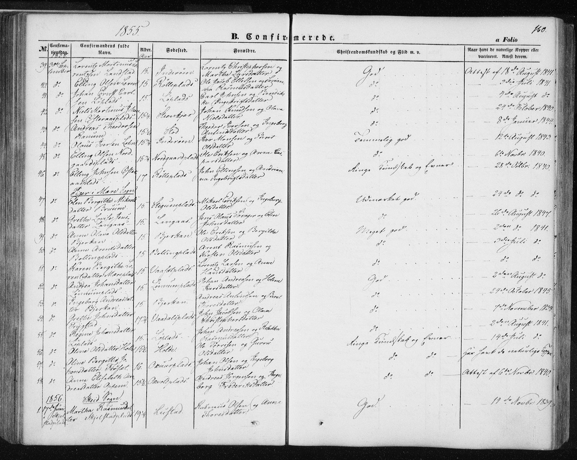 Ministerialprotokoller, klokkerbøker og fødselsregistre - Nord-Trøndelag, SAT/A-1458/735/L0342: Ministerialbok nr. 735A07 /1, 1849-1862, s. 160