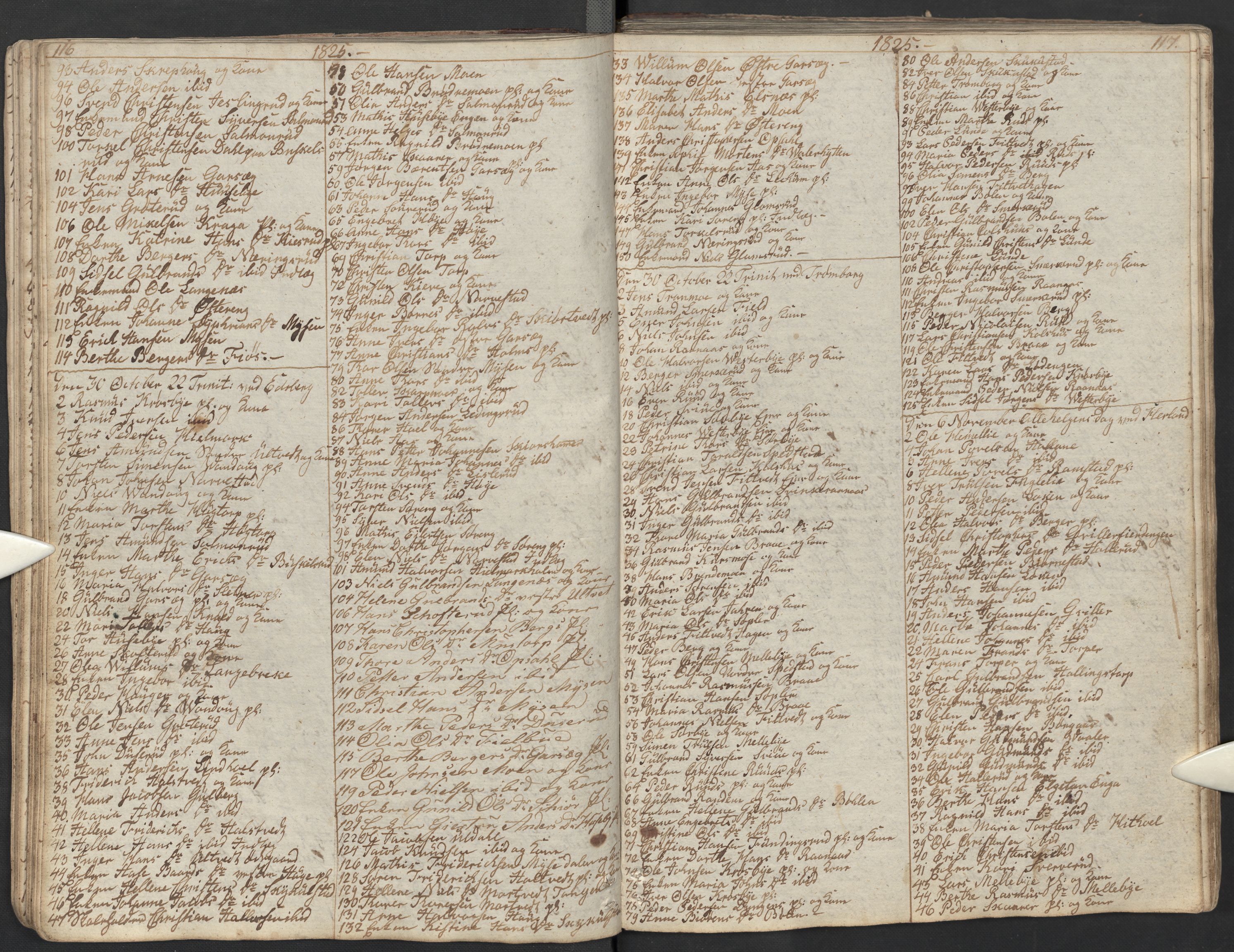 Eidsberg prestekontor Kirkebøker, AV/SAO-A-10905/M/Ma/L0002: Kommunikantprotokoll nr. I 2, 1821-1841, s. 116-117