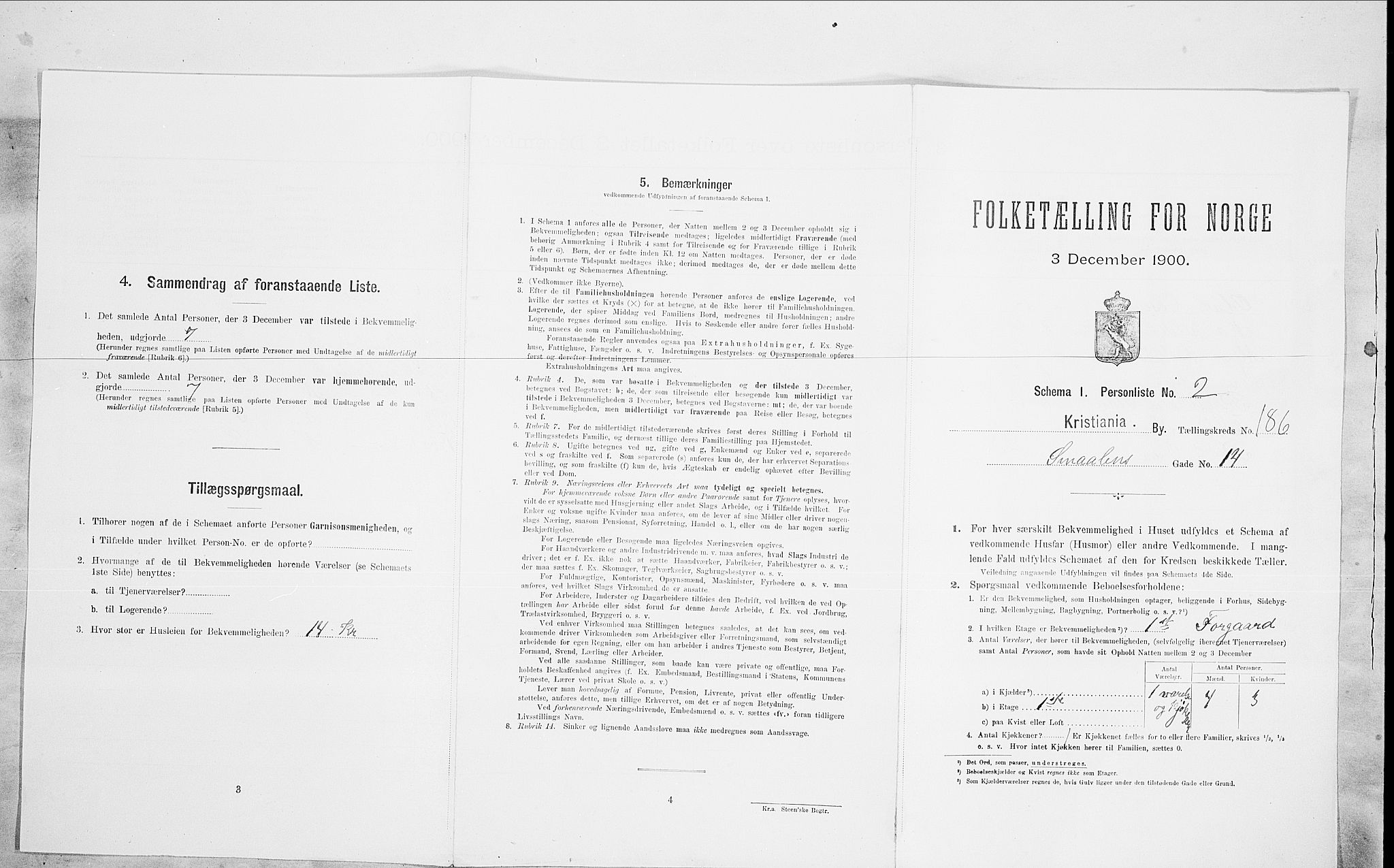 SAO, Folketelling 1900 for 0301 Kristiania kjøpstad, 1900, s. 86347