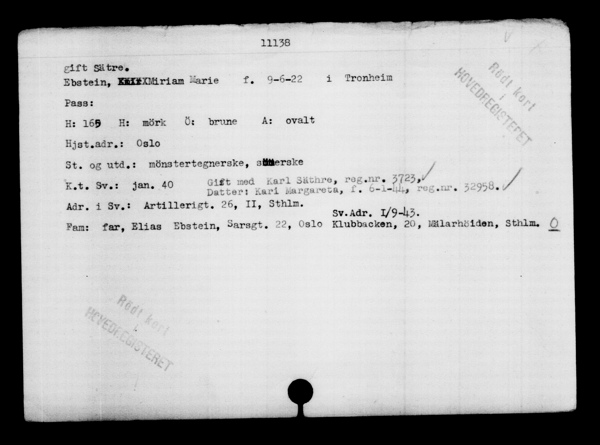 Utenriksstasjonene, Legasjonen i Stockholm, Flyktningkontoret, AV/RA-S-6753/V/Va/L0006: Kjesäterkartoteket, flyktninger med registreringsnr. 9400-12711, 1940-1945, s. 1969