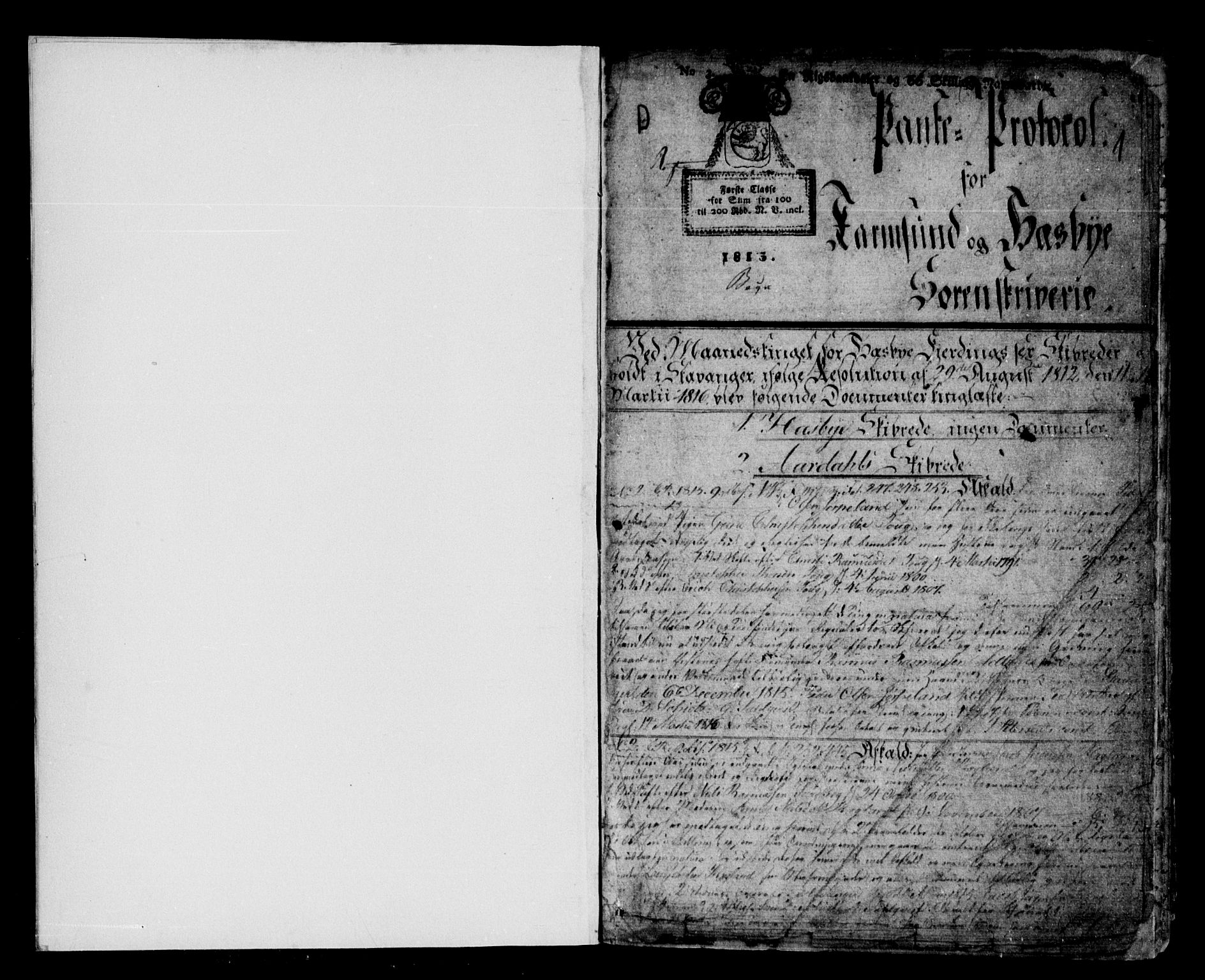 Karmsund sorenskriveri, SAST/A-100311/01/II/IIB/L0006: Pantebok nr. A3, 1816-1832, s. 1