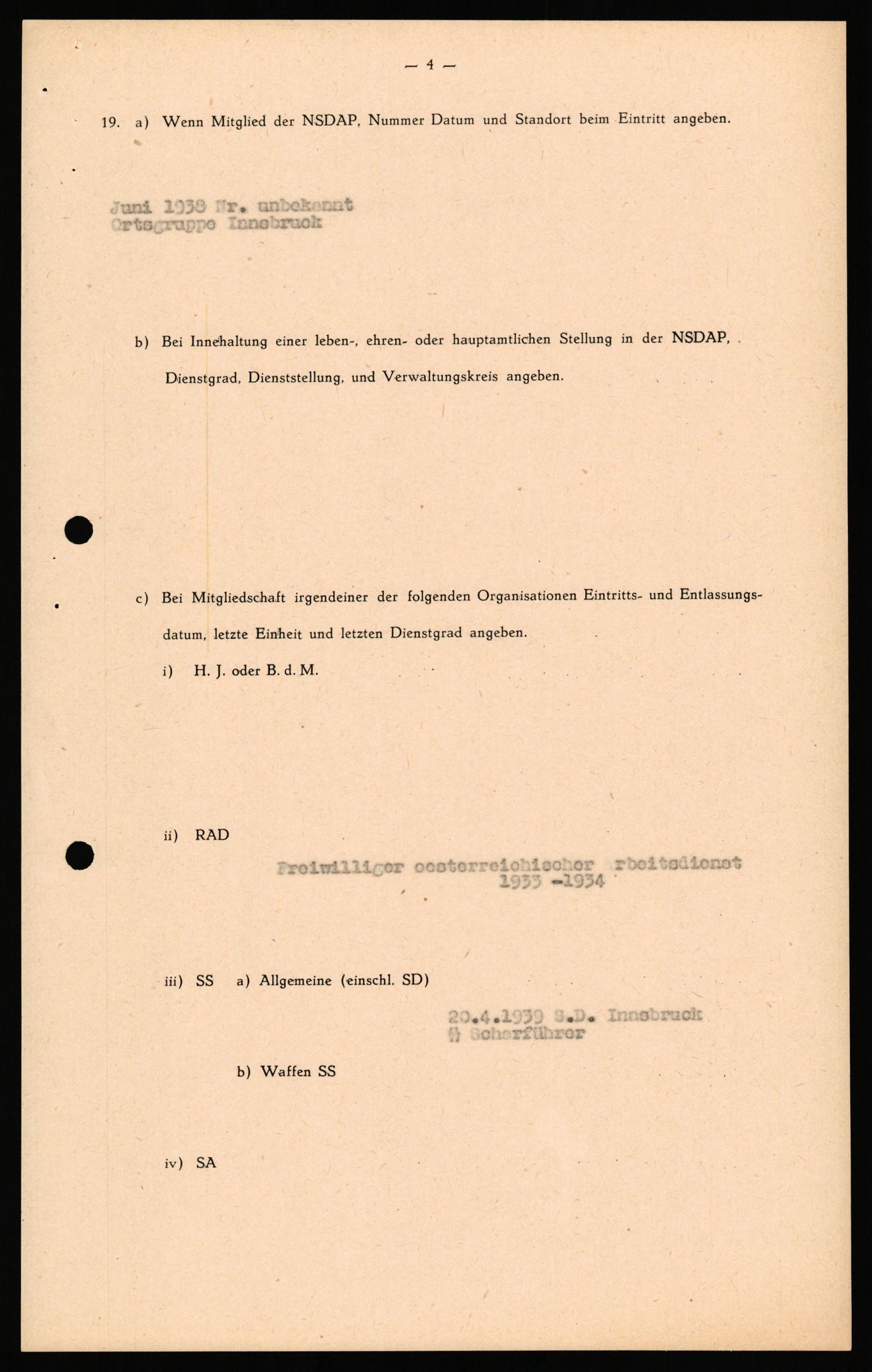 Forsvaret, Forsvarets overkommando II, AV/RA-RAFA-3915/D/Db/L0040: CI Questionaires. Tyske okkupasjonsstyrker i Norge. Østerrikere., 1945-1946, s. 120