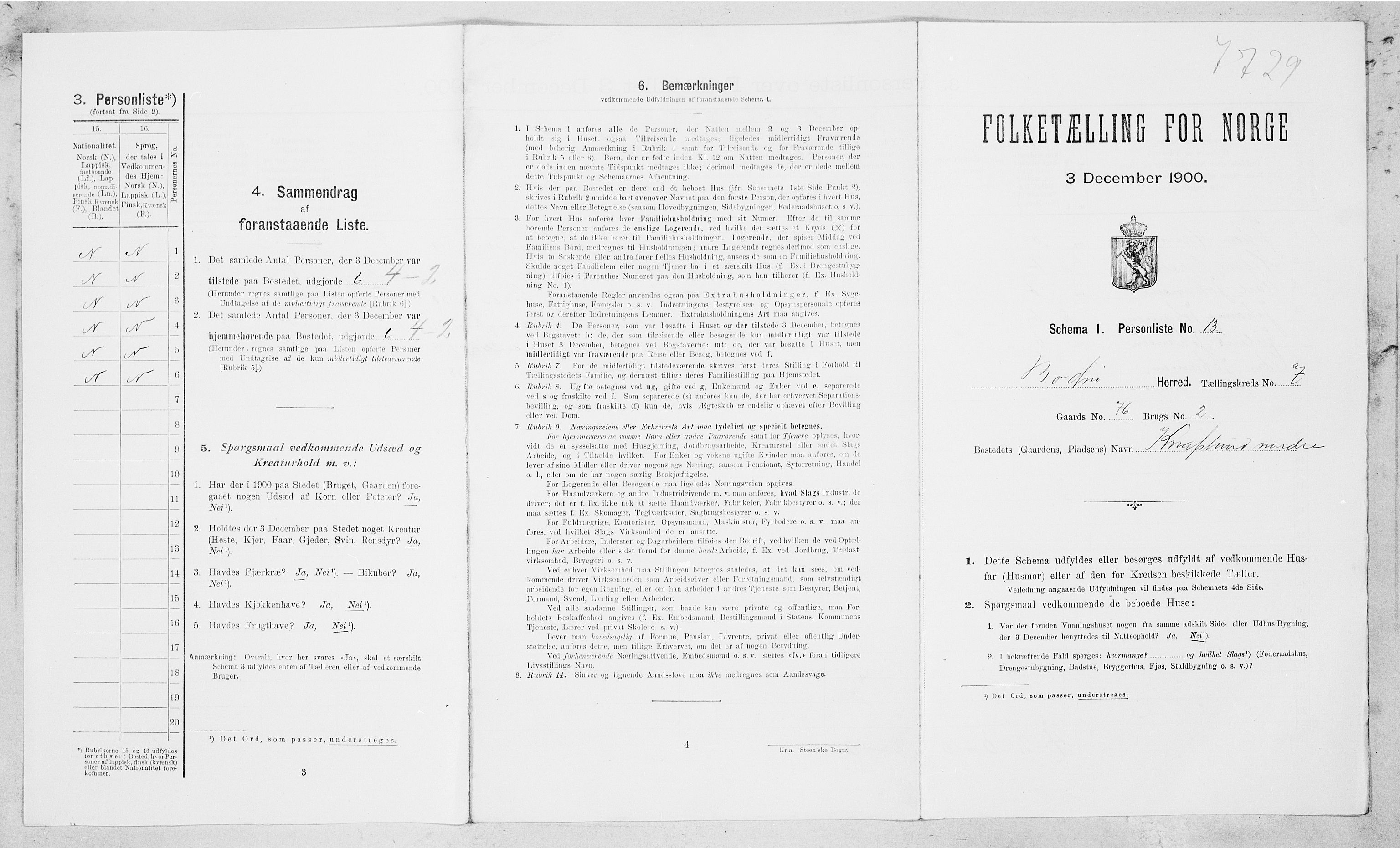 SAT, Folketelling 1900 for 1843 Bodin herred, 1900, s. 1040